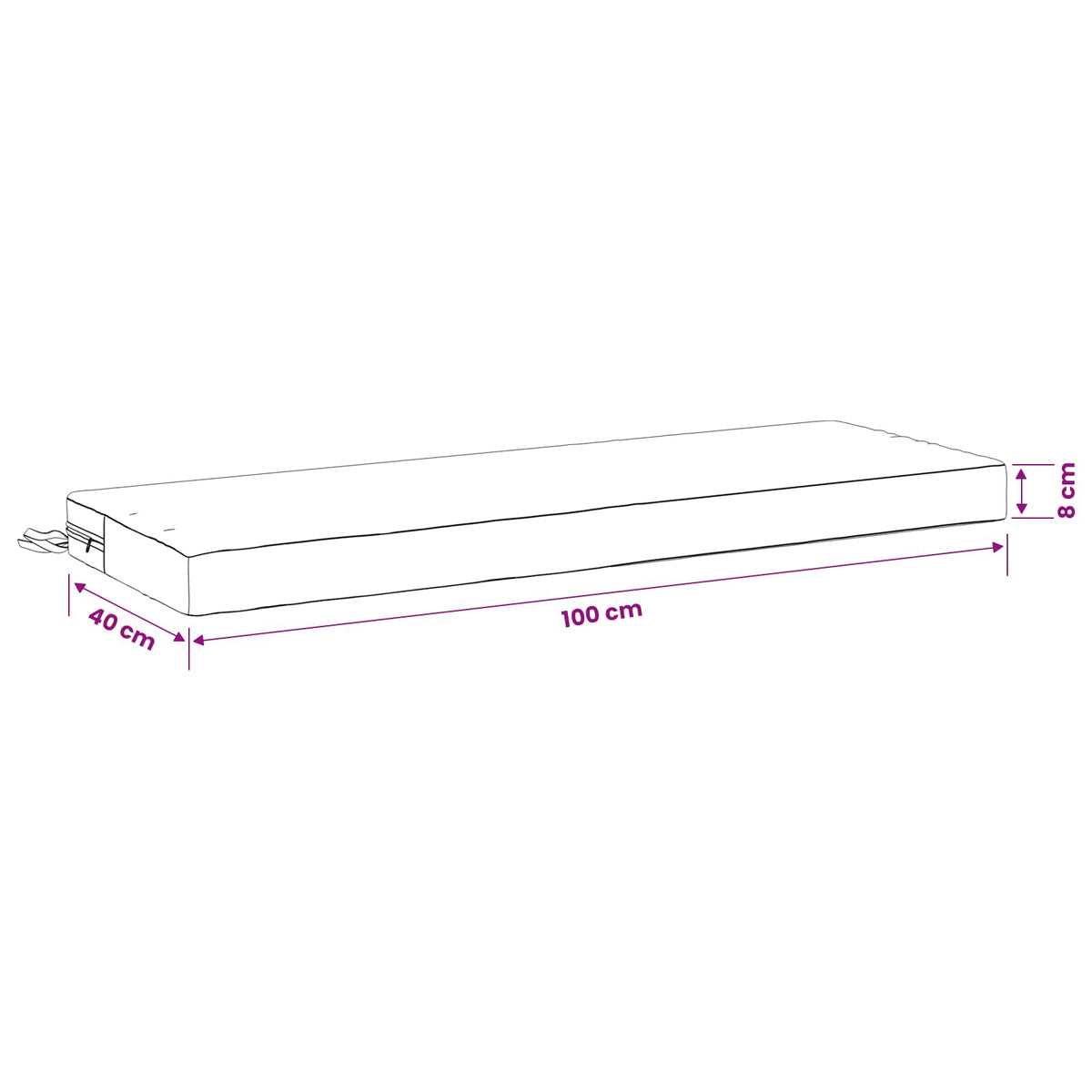 Bench Cushion SOEST 100% Polyester White 100 x 40 x 8 cm