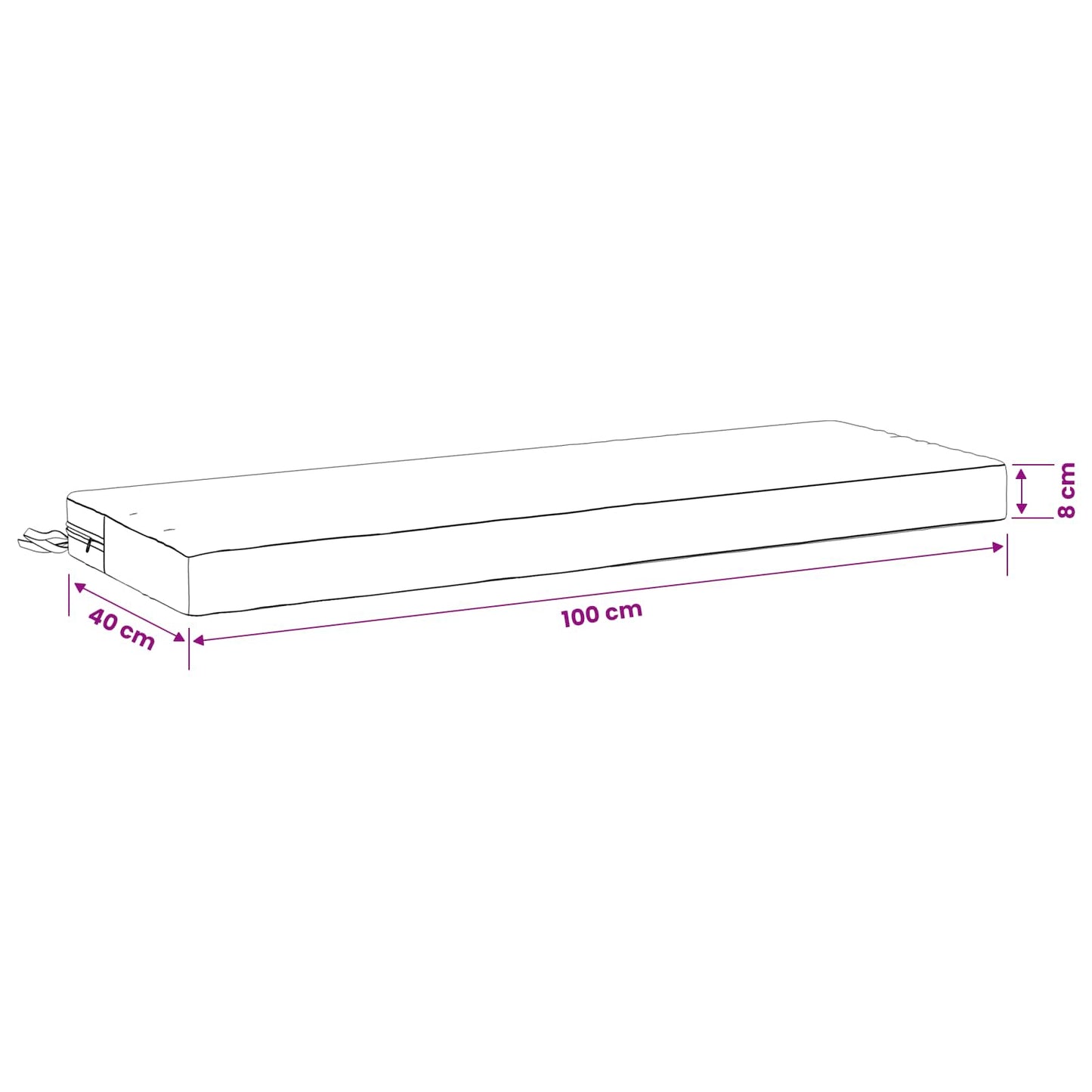 Bench Cushion SOEST 100% Polyester Sand 100 x 40 x 8 cm