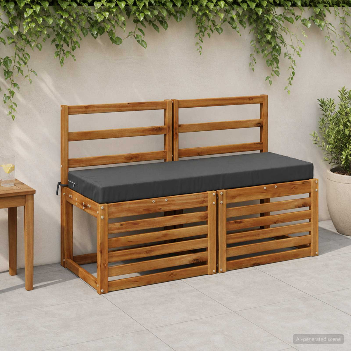 Bench Cushions SOEST 2 pcs 100% Polyester Anthracite
