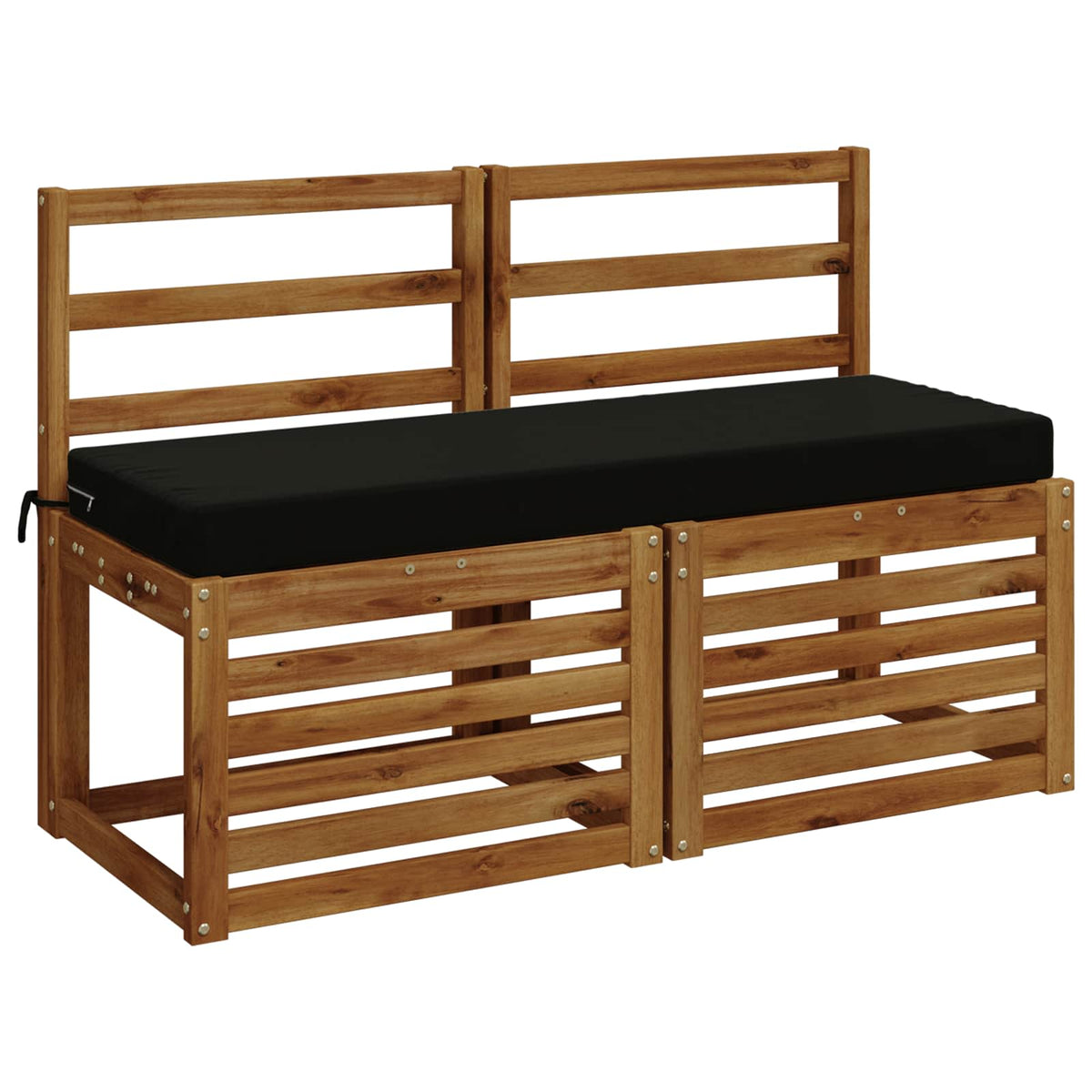 Bench Cushion SOEST 100% Polyester Black 100 x 40 x 8 cm