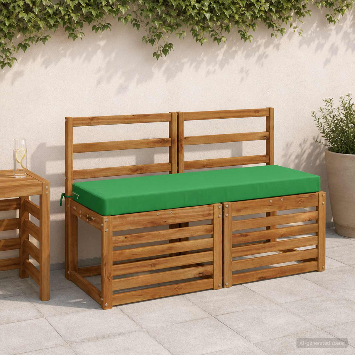 Bench Cushion SOEST 100% Polyester Green 110 x 40 x 8 cm
