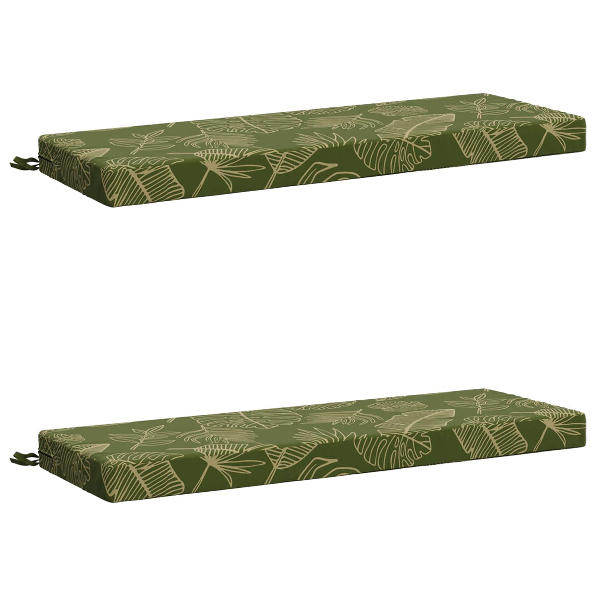Bench Cushions SOEST 2 pcs 100% Polyester Leaf Design