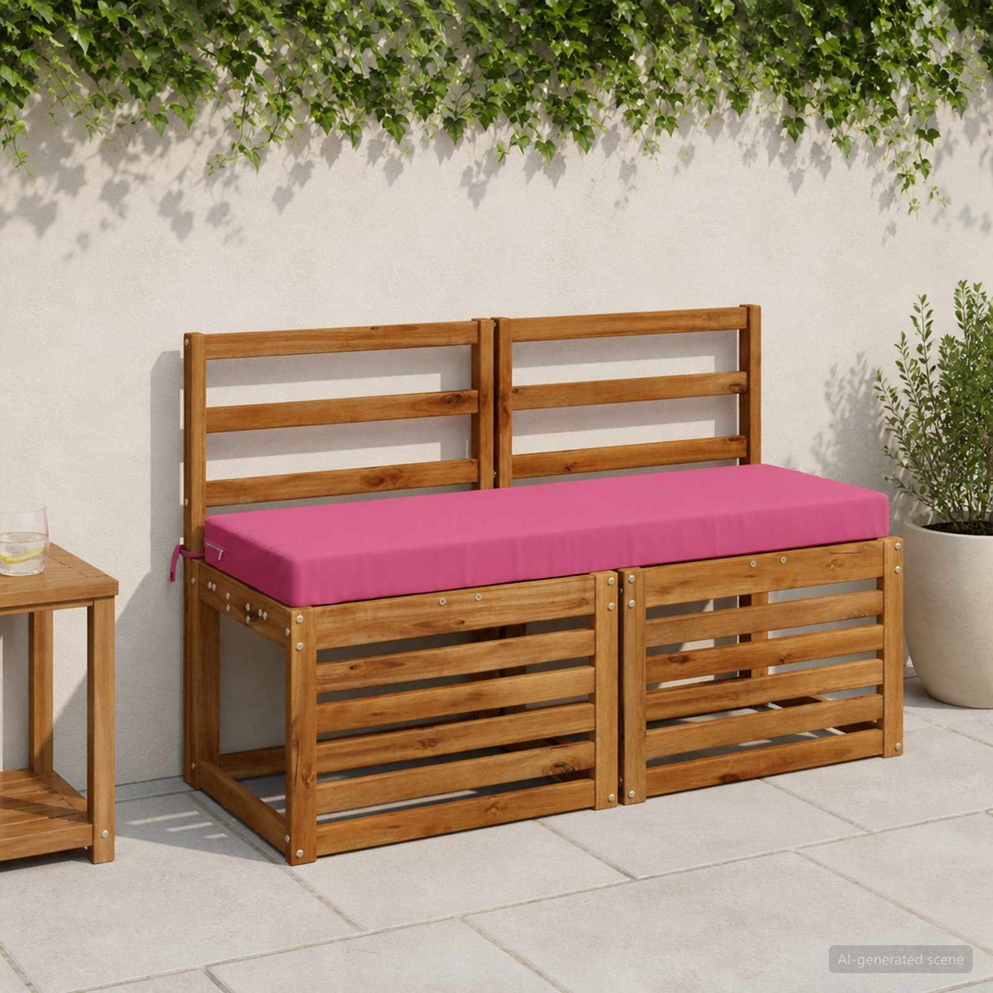 Bench Cushion SOEST 100% Polyester Pink 120 x 40 x 8 cm