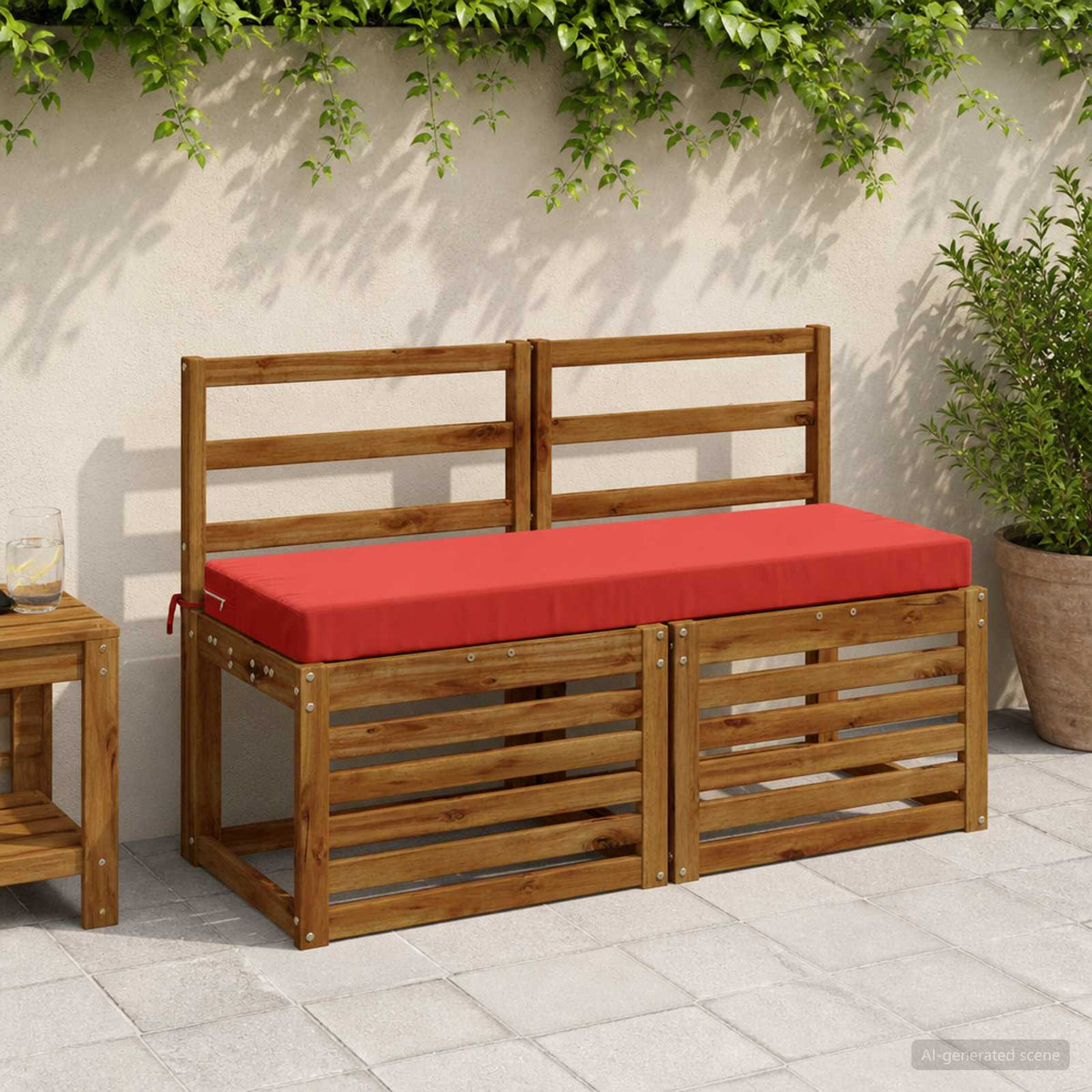 Bench Cushion SOEST 100% Polyester Red 110 x 40 x 8 cm
