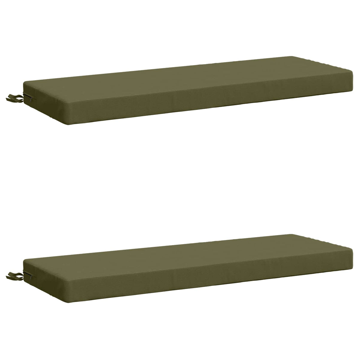 Bench Cushions SOEST 2 pcs 100% Polyester Olive Green