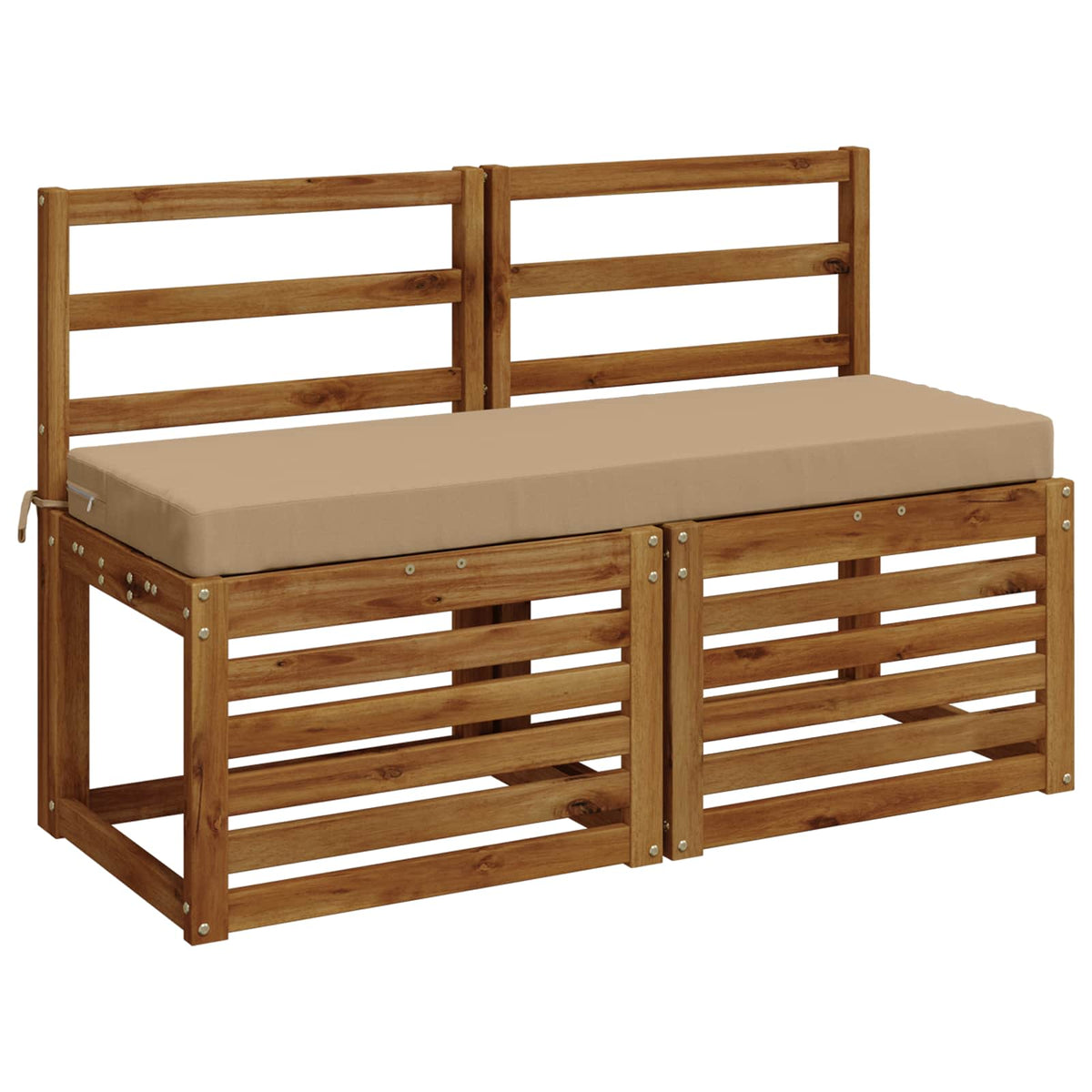 2-Piece Bench Cushions SOEST 100% Polyester Sand
