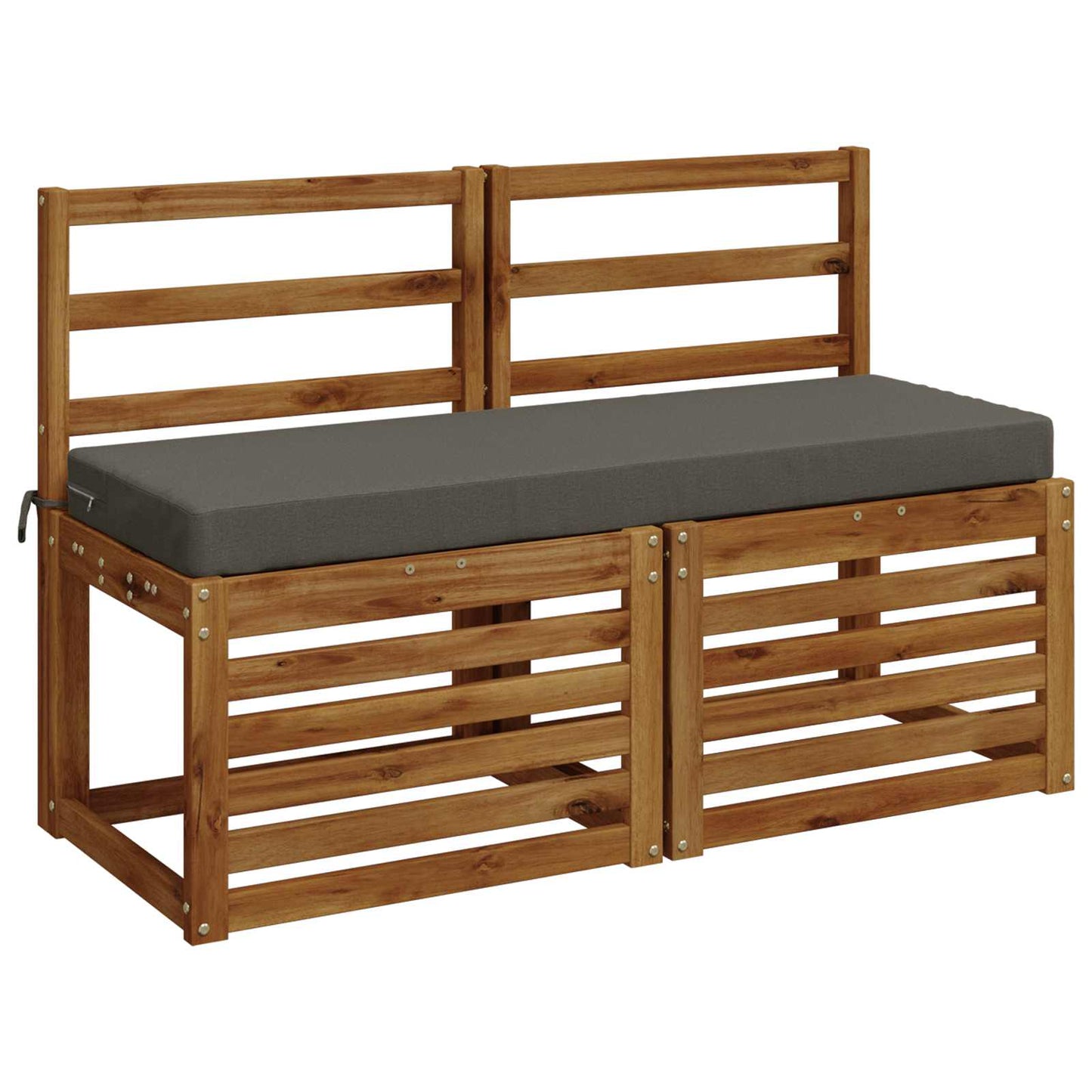 Bench Cushion SOEST 100% Polyester Grey 110 x 40 x 8 cm