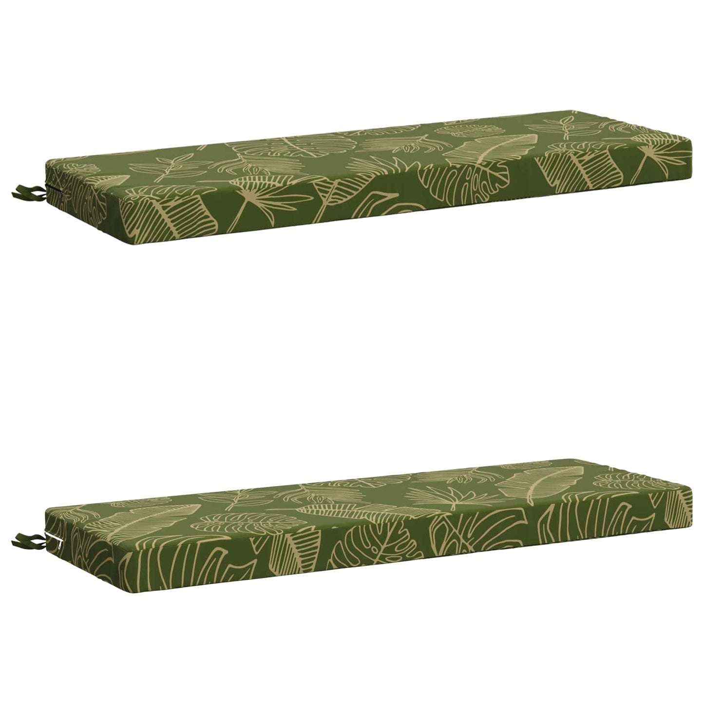 2-Piece Bench Cushions SOEST 2 pcs 100% Polyester Leaf Design