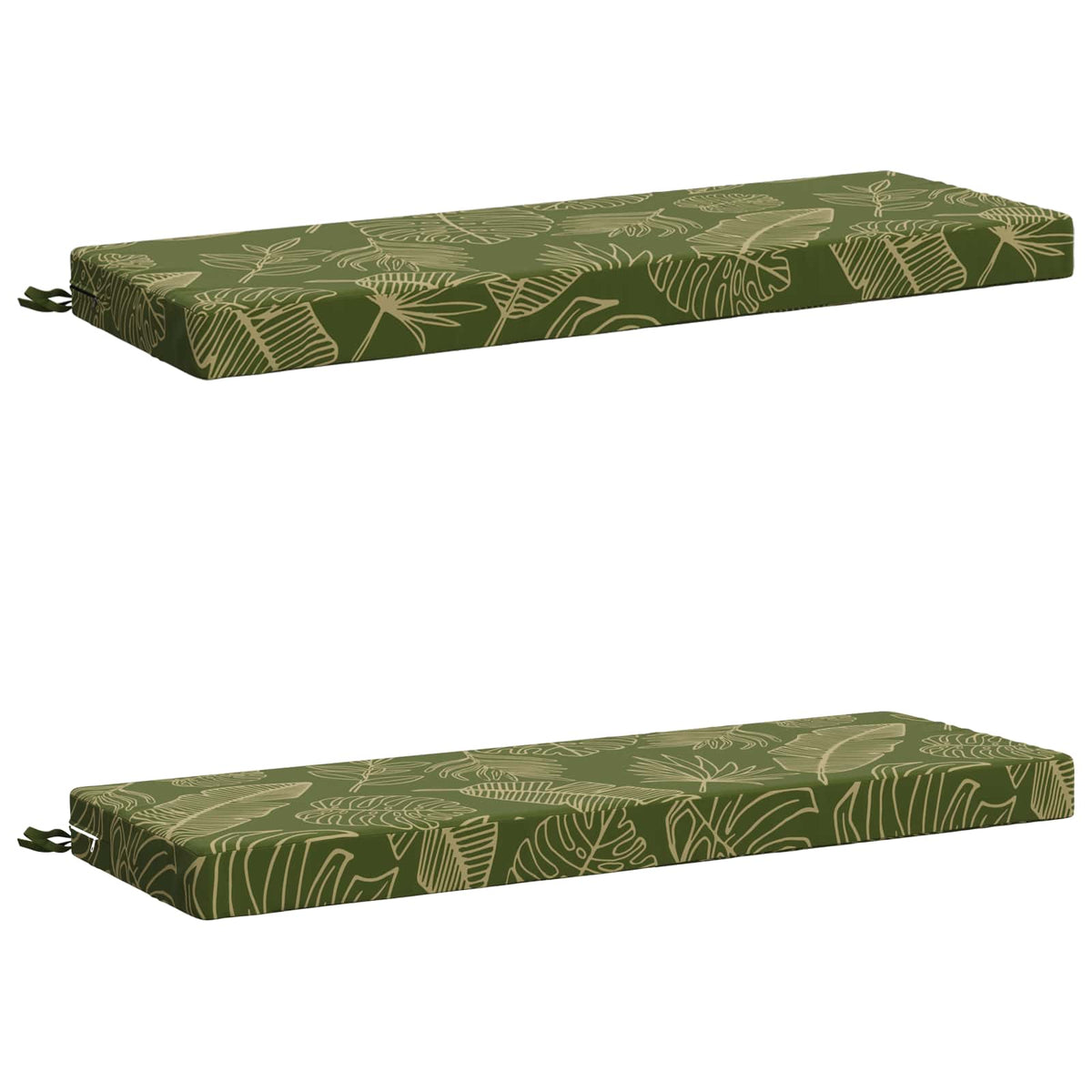 Bench Cushions SOEST 2 pcs 100% Polyester Leaf Design