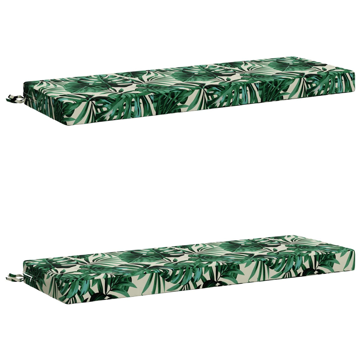 2-Piece Bench Cushions SOEST 2 pcs 100% Polyester Leaf Pattern