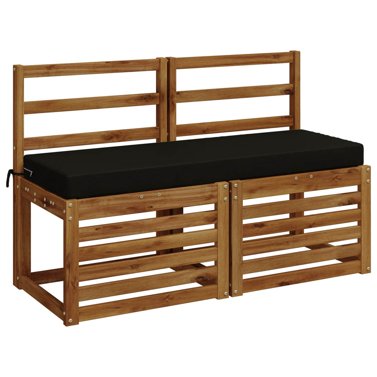 Bench Cushion SOEST 100% Polyester Black 120 x 40 x 8 cm