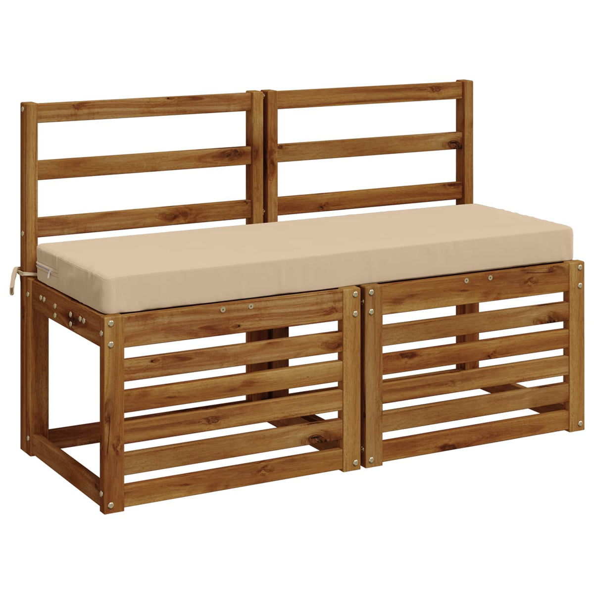 2-Piece Bench Cushions SOEST 2 pcs 100% Polyester Cream