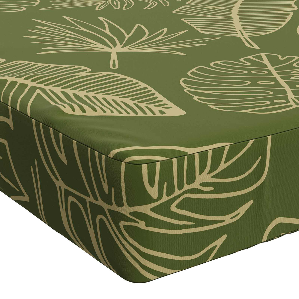 Bench Cushion SOEST 100% Polyester Leaf Design 120 x 40 x 8 cm