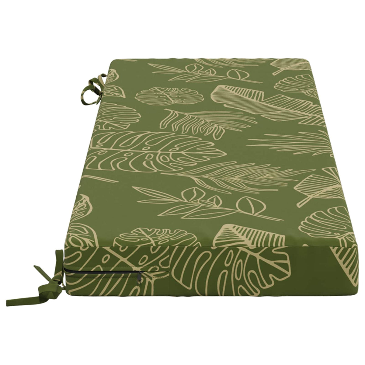Bench Cushion SOEST 100% Polyester Leaf Design 120 x 40 x 8 cm