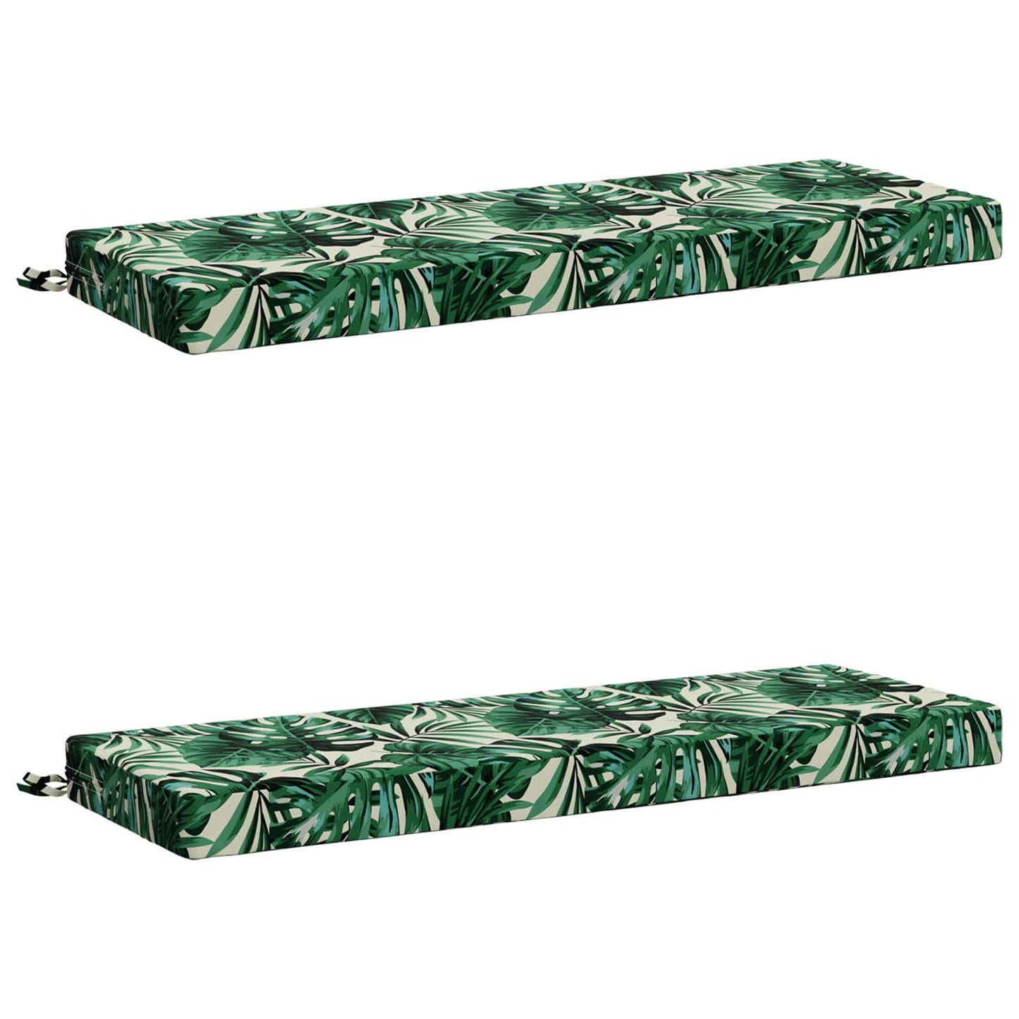 2-Piece Bench Cushions SOEST 2 pcs 100% Polyester Leaf Pattern