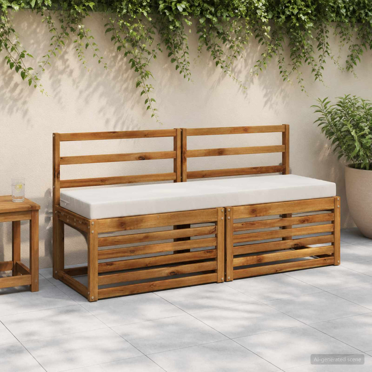 Bench Cushions SOEST 2 pcs 100% Polyester White 150 x 40 x 8 cm