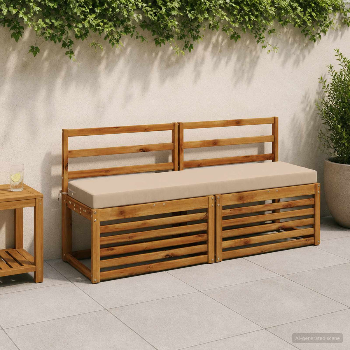 Bench Cushion SOEST 100% Polyester Sand 160 x 40 x 8 cm