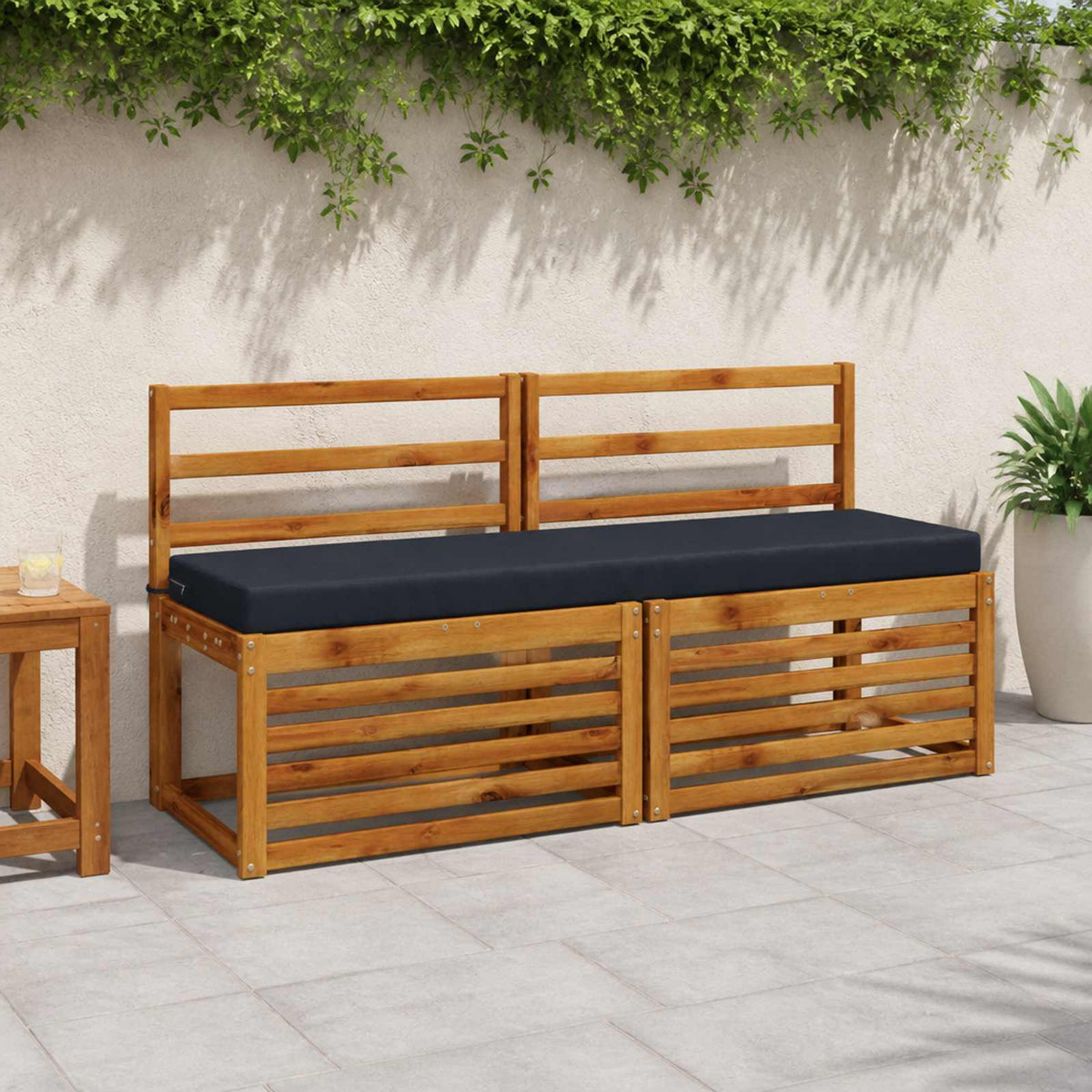 Bench Cushions SOEST 2 pcs 100% Polyester Dark Blue