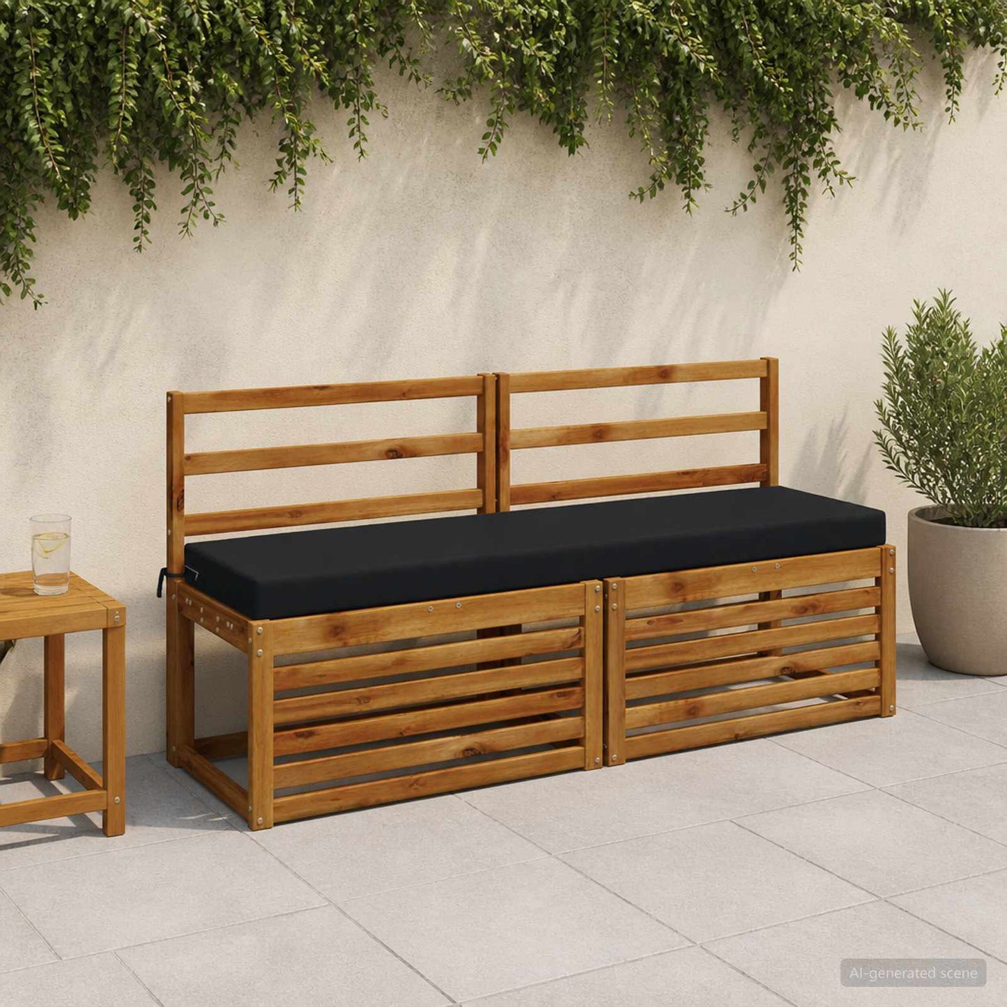 Bench Cushion SOEST 100% Polyester Dark Blue 140 x 40 x 8 cm