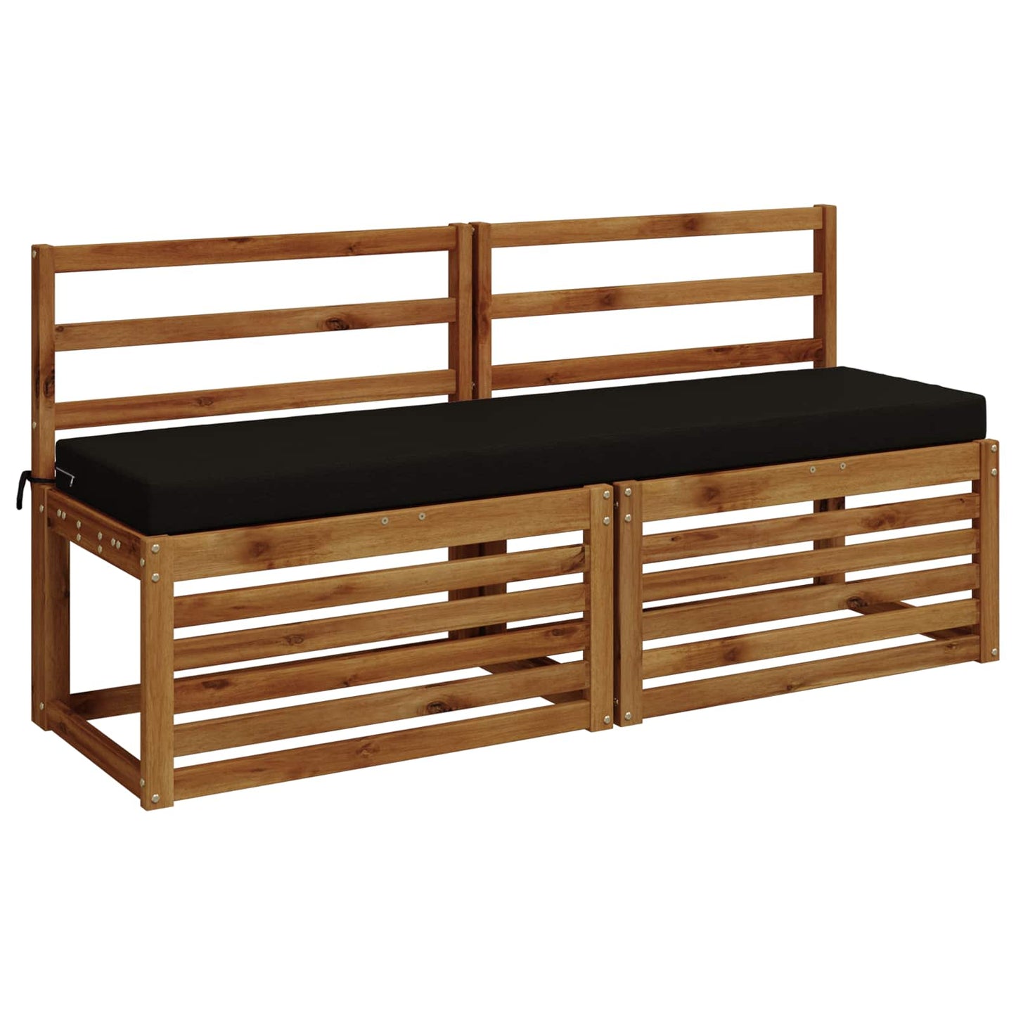 Bench Cushion SOEST 100% Polyester Black 140 x 40 x 8 cm