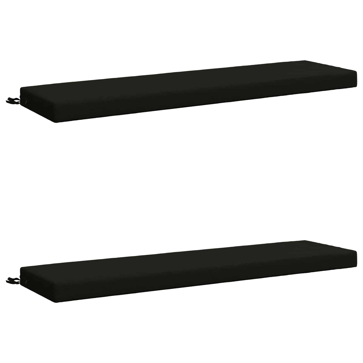 Bench Cushions SOEST 2 pcs 100% Polyester Black 140 x 40 x 8 cm