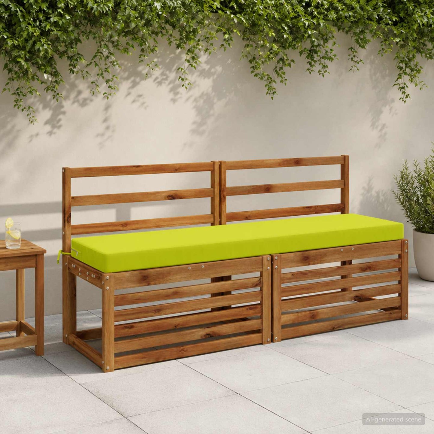 Bench Cushion SOEST 100% Polyester Bright Green 160 x 40 x 8 cm