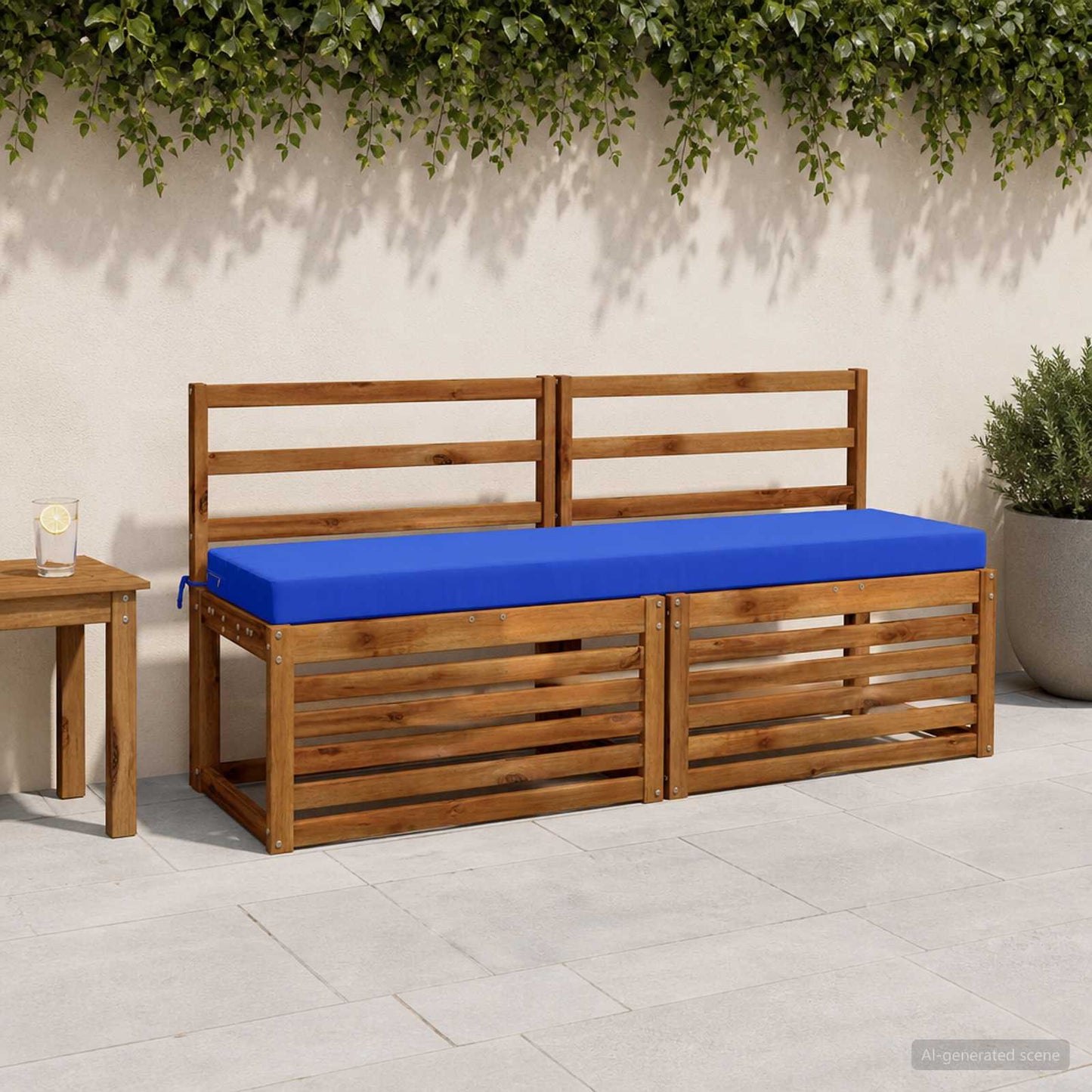 Bench Cushion SOEST 100% Polyester Royal Blue 140 x 40 x 8 cm