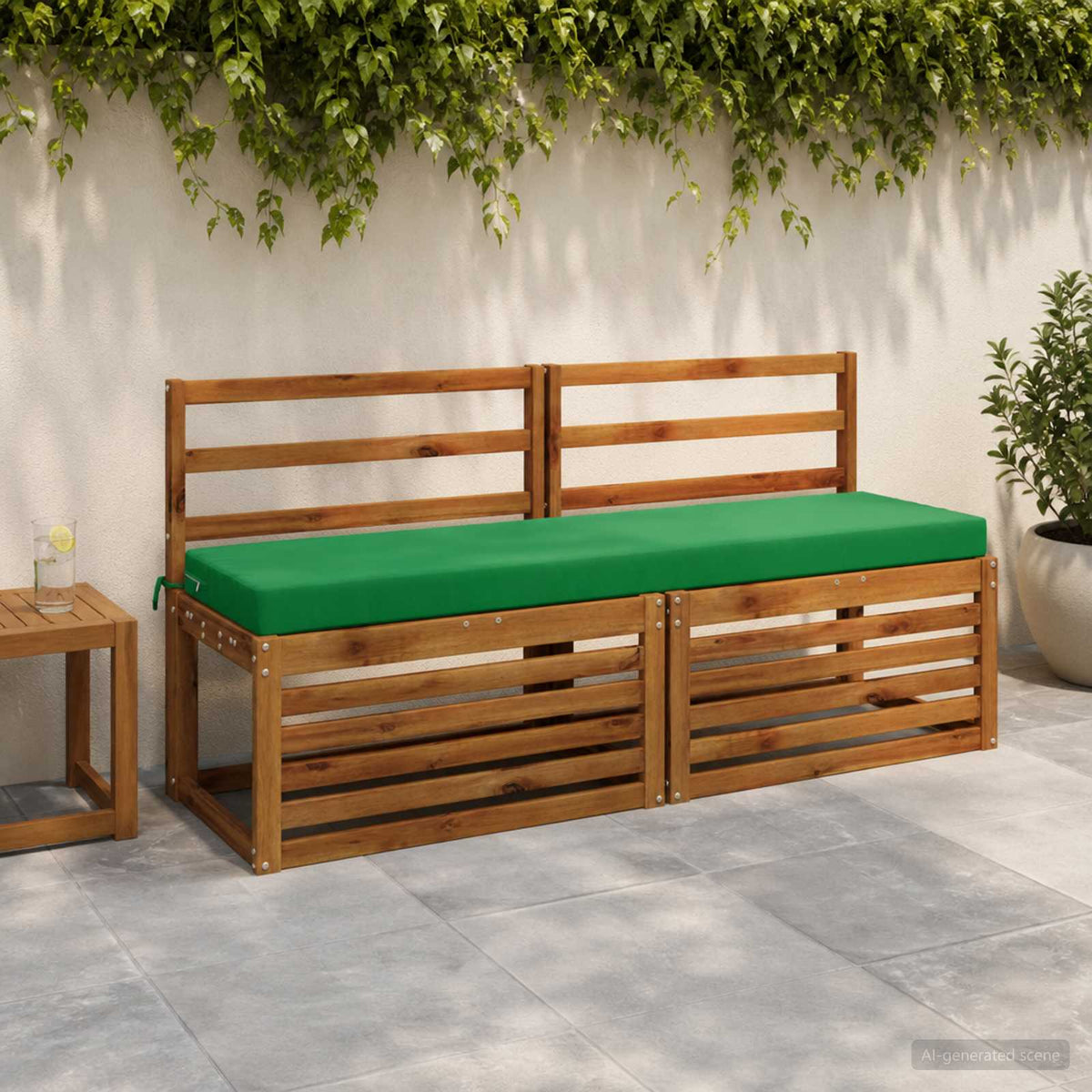 Bench Cushion SOEST 100% Polyester Green 150 x 40 x 8 cm