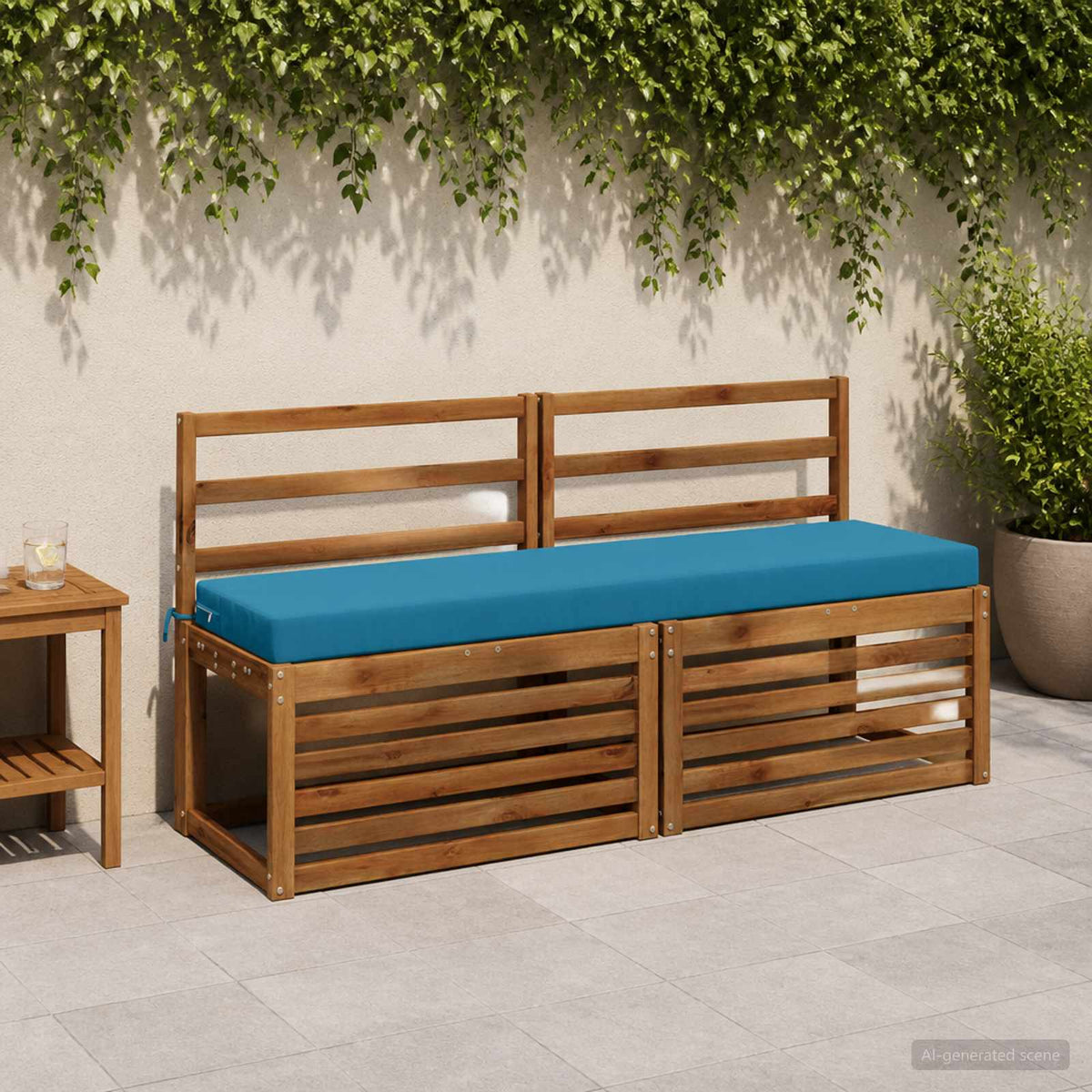 Bench Cushions SOEST 2 pcs 100% Polyester Light Blue