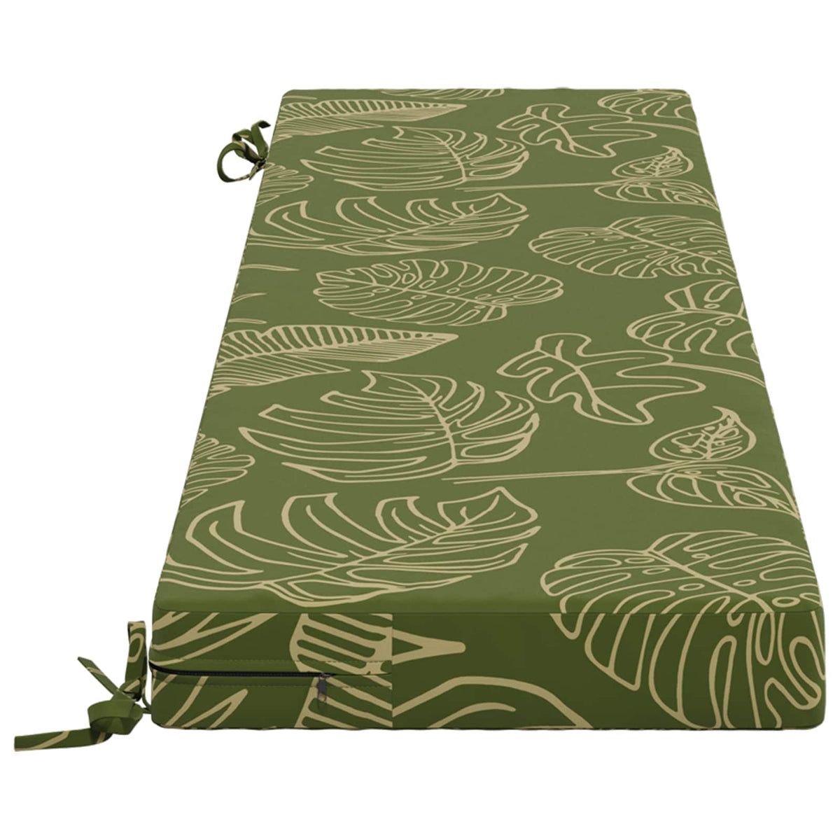 Bench Cushion SOEST 100% Polyester Leaf Design 140 x 40 x 8 cm