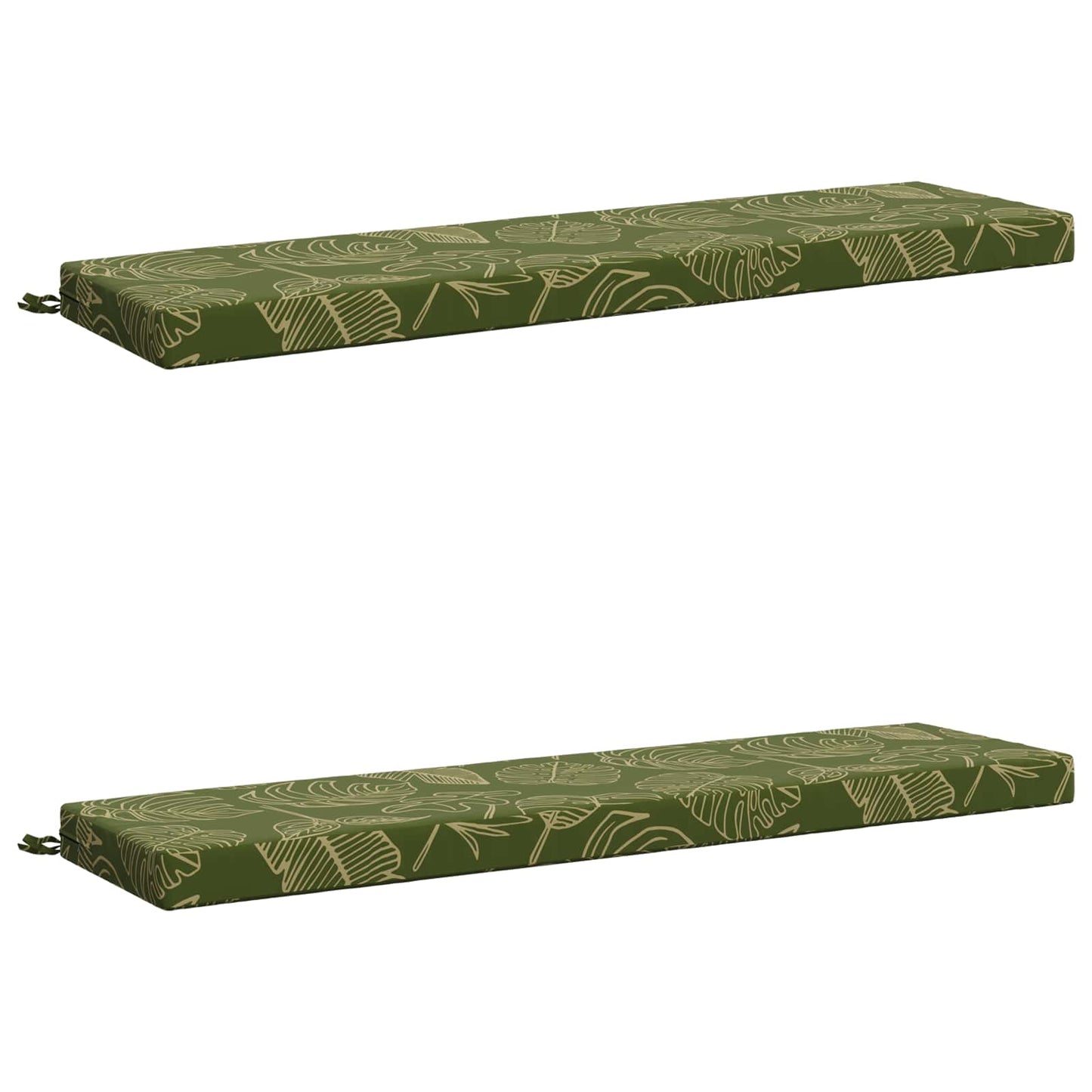2-Piece Bench Cushions SOEST 2 pcs 100% Polyester Leaf Design