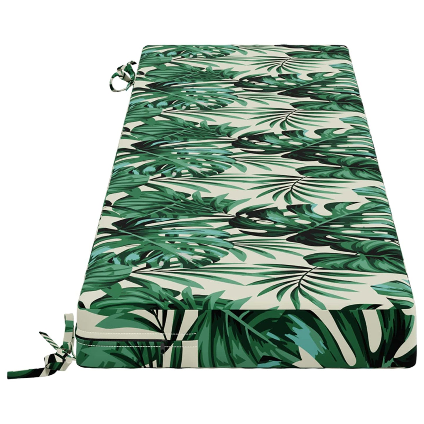 Bench Cushion SOEST 100% Polyester Leaf Pattern 140 x 40 x 8 cm