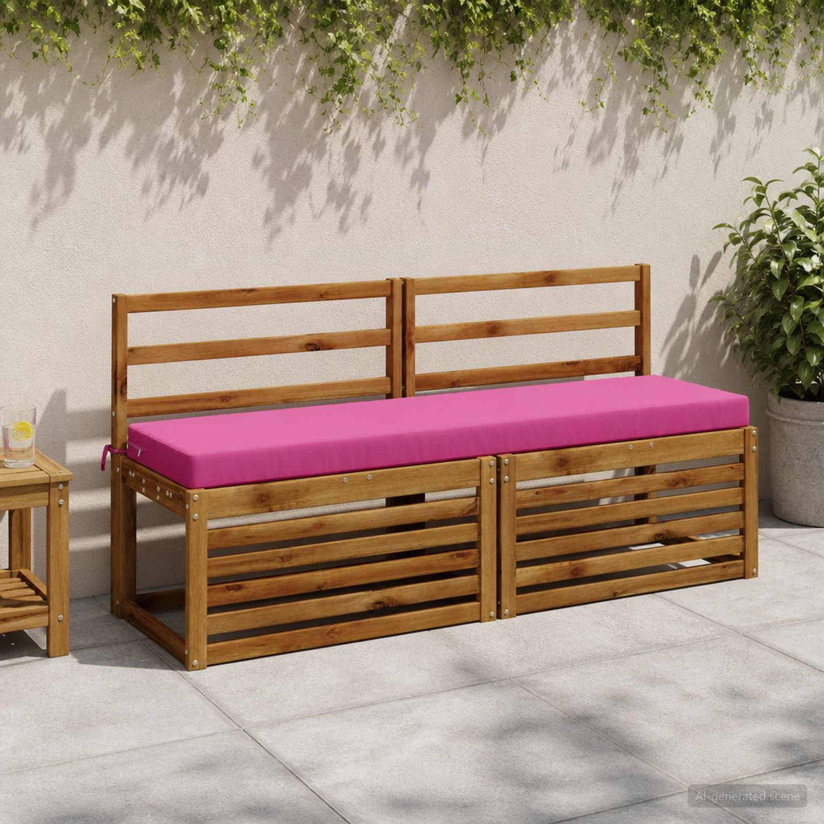 Bench Cushion SOEST 100% Polyester Pink 160 x 40 x 8 cm