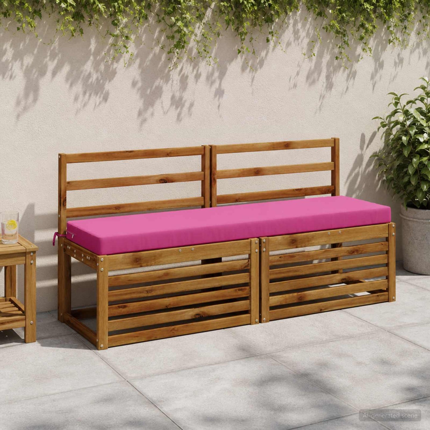 Bench Cushion SOEST 100% Polyester Pink 150 x 40 x 8 cm