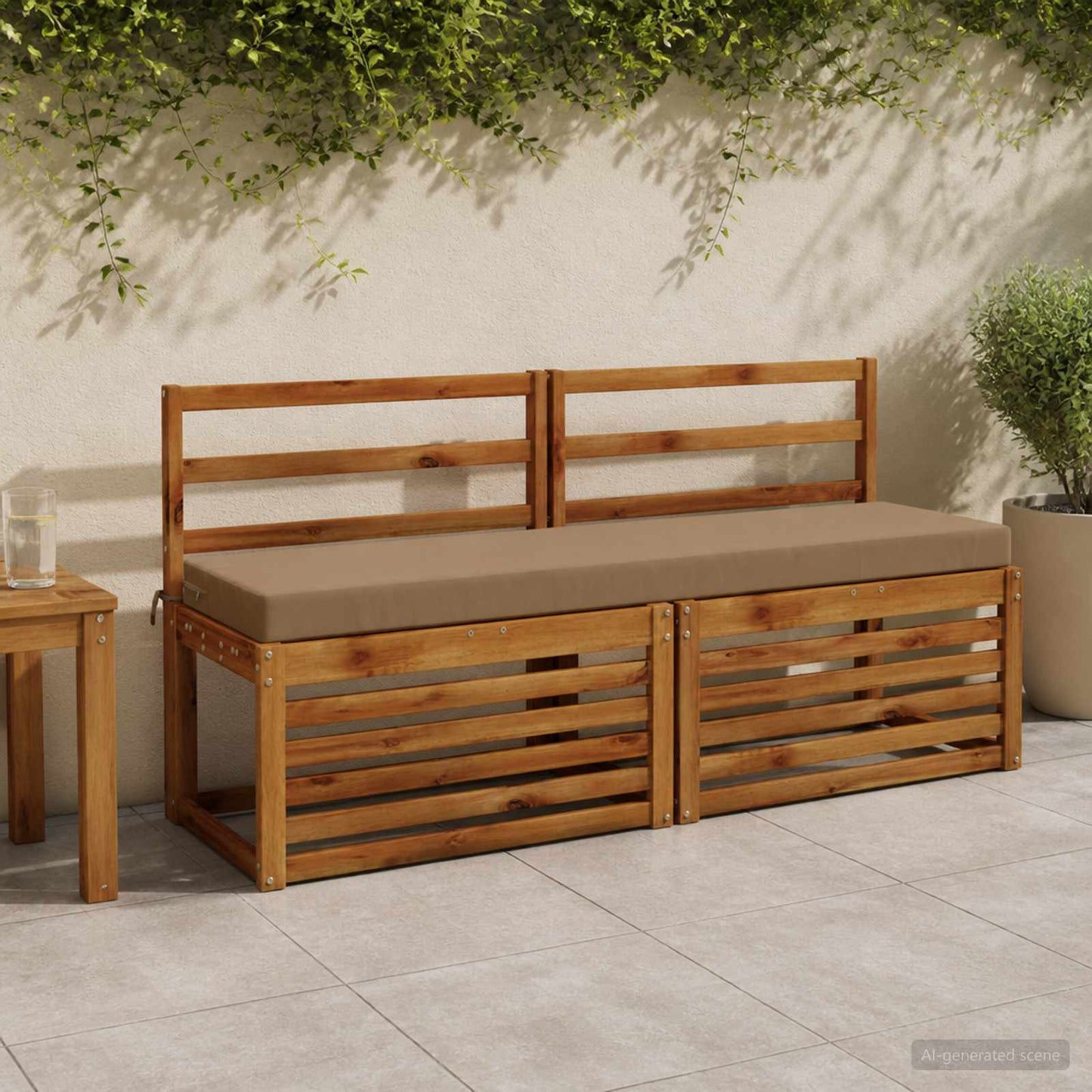 Bench Cushion SOEST 100% Polyester Taupe 150 x 40 x 8 cm