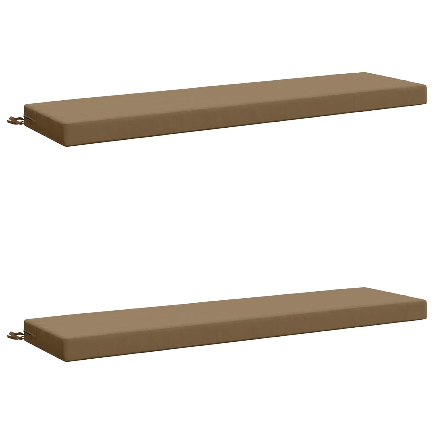 2-Piece Bench Cushions SOEST 2 pcs 100% Polyester Taupe