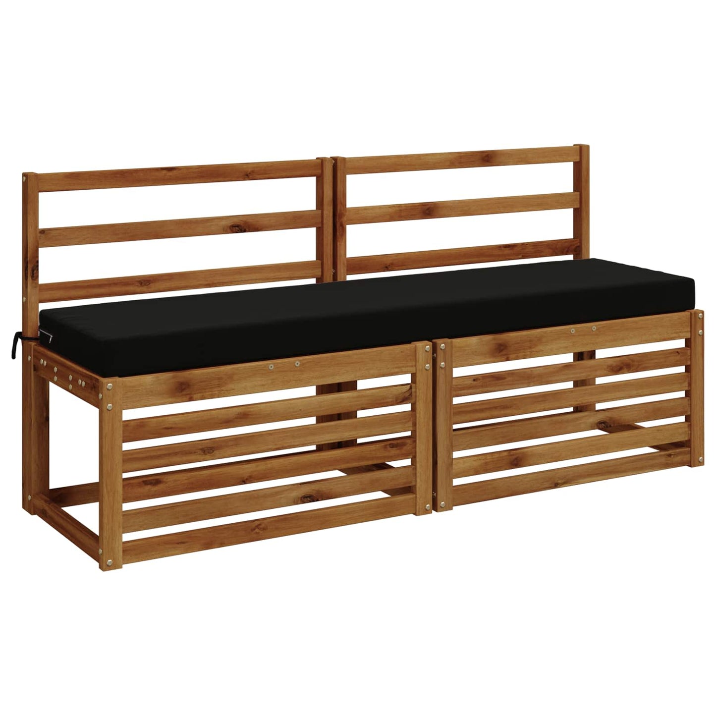 Bench Cushion SOEST 100% Polyester Black 150 x 40 x 8 cm