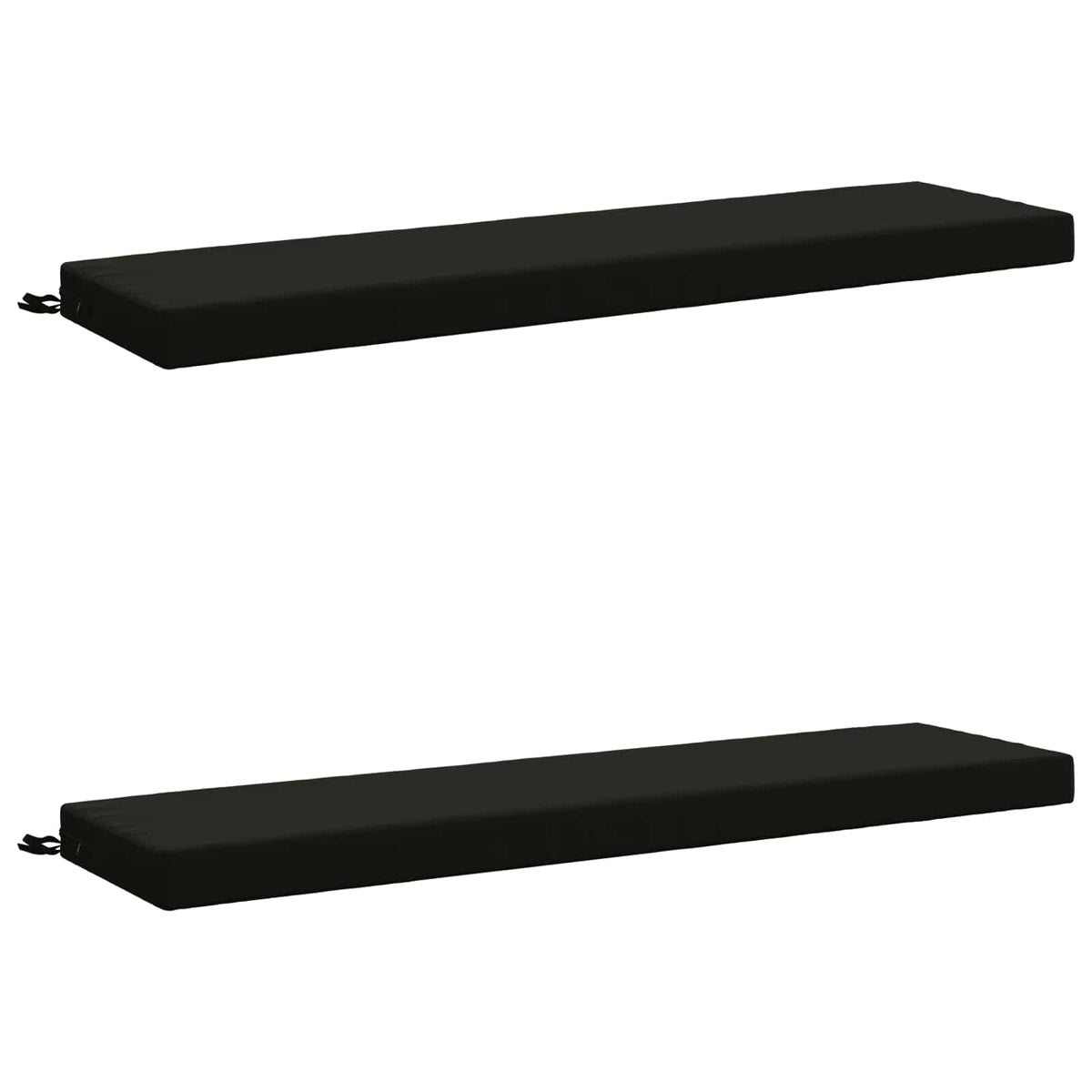 Bench Cushions SOEST 2 pcs 100% Polyester Black 150 x 40 x 8 cm