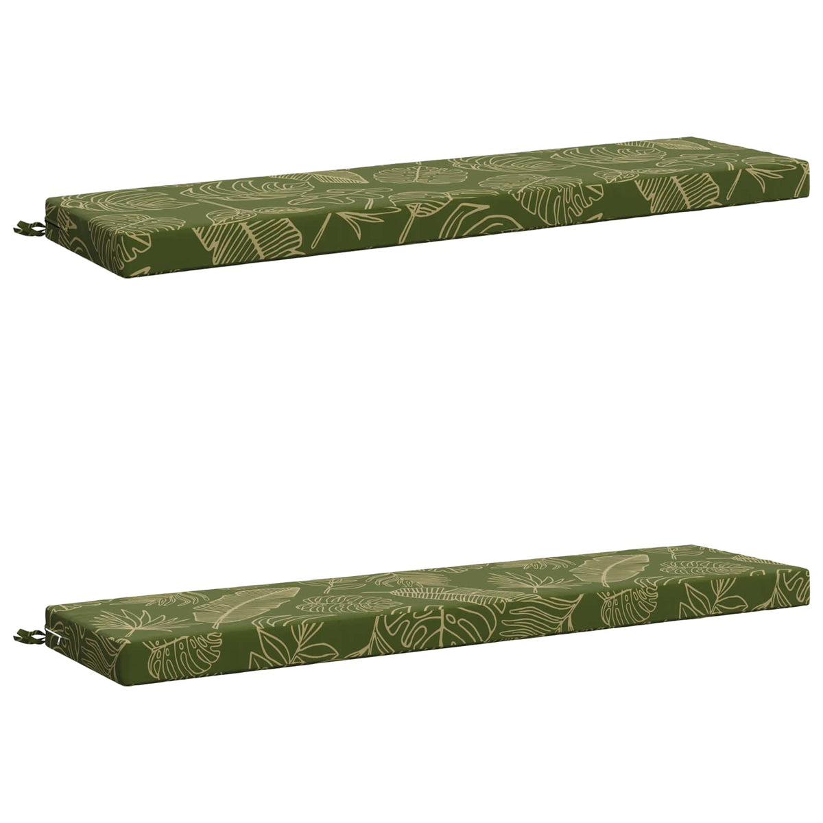 Bench Cushions SOEST 2 pcs 100% Polyester Leaf Design