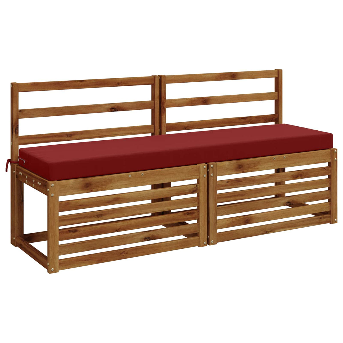 2-Piece Bench Cushions SOEST 2 pcs 100% Polyester Wine Red
