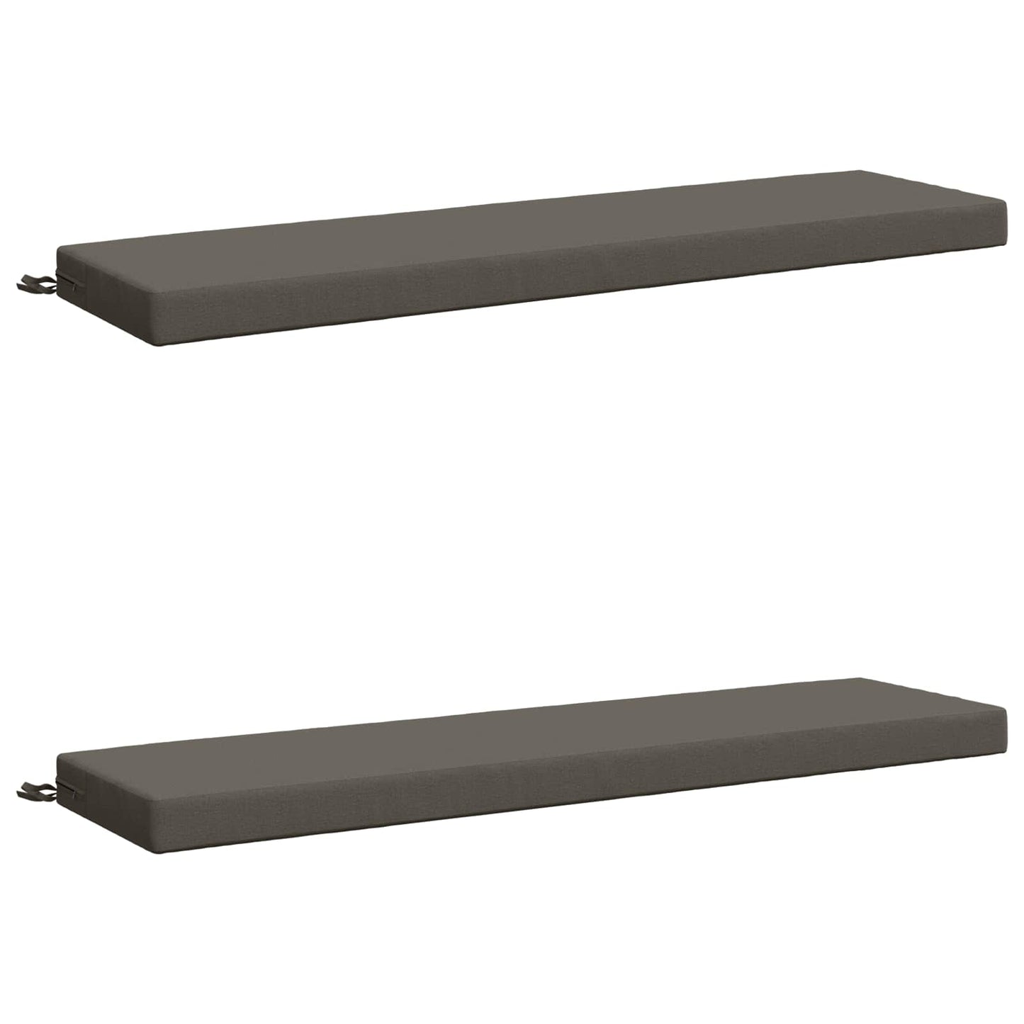 2-Piece Bench Cushions SOEST 2 pcs 100% Polyester Grey