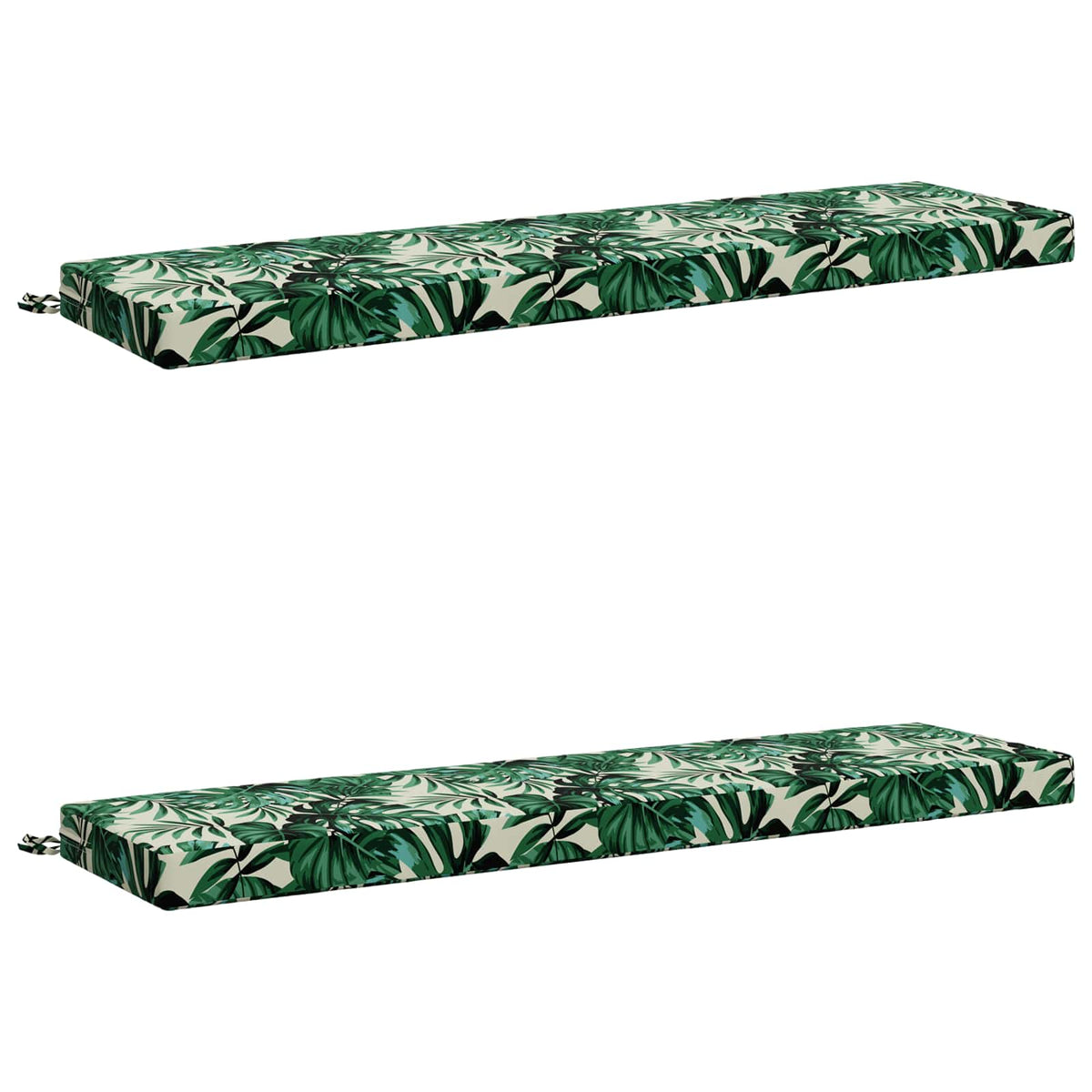 Bench Cushions SOEST 2 pcs 100% Polyester Leaf Pattern