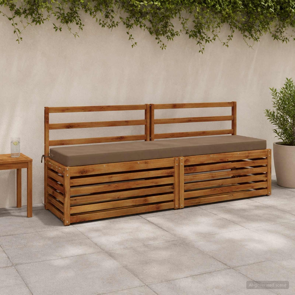 Bench Cushion SOEST 100% Polyester Taupe 170 x 40 x 8 cm