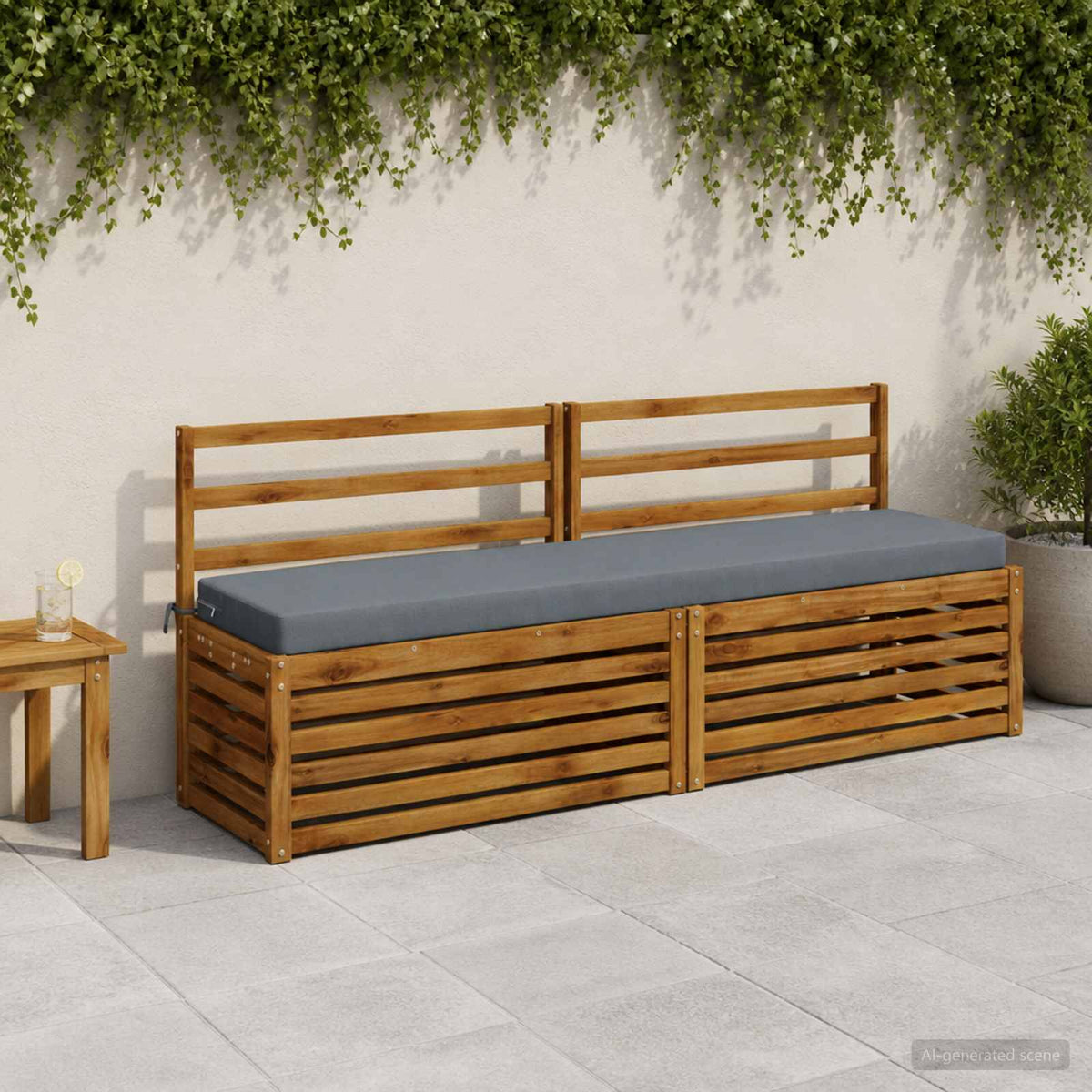 Bench Cushions SOEST 2 pcs 100% Polyester Blue 180 x 40 x 8 cm