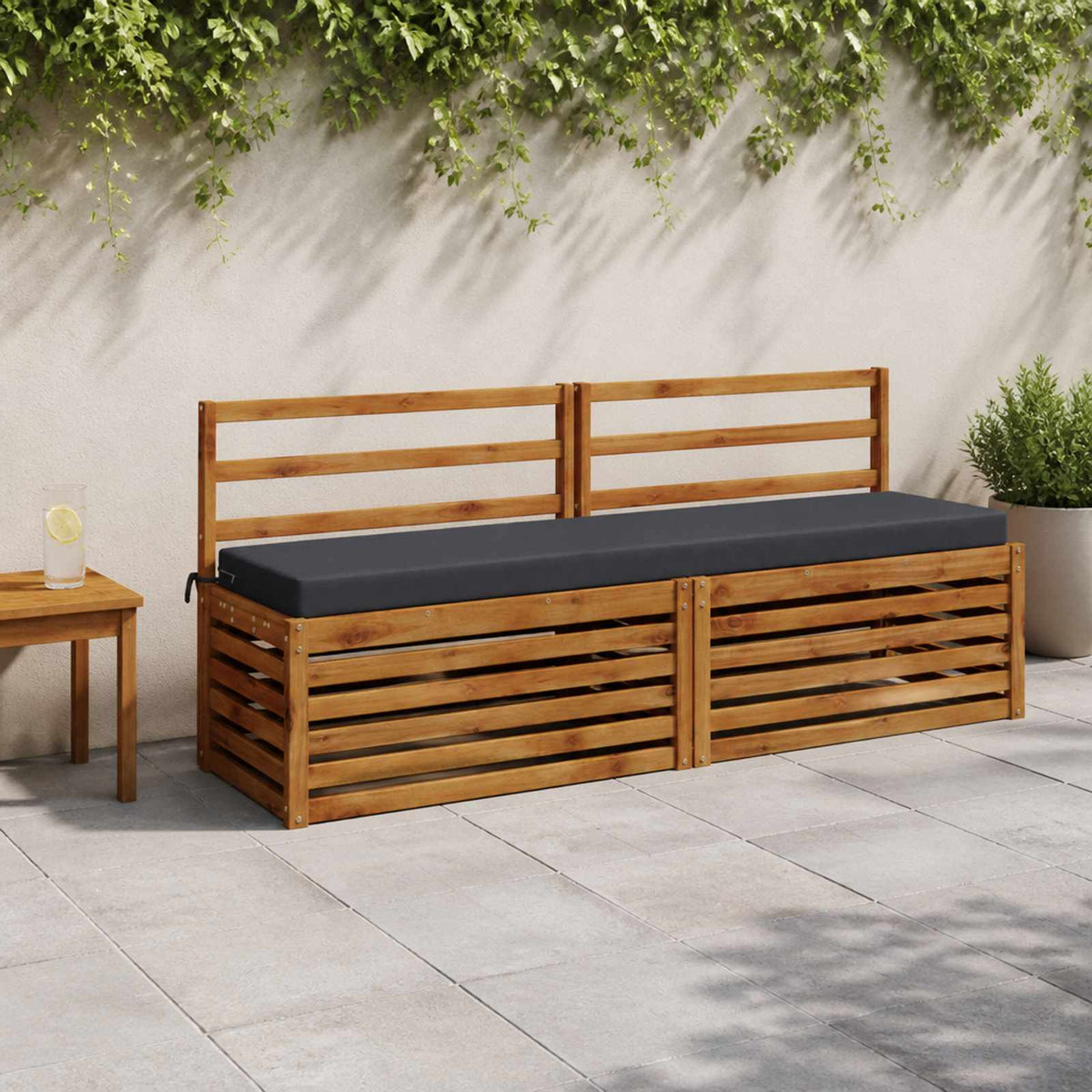 Bench Cushion SOEST 100% Polyester Dark Blue 180 x 40 x 8 cm