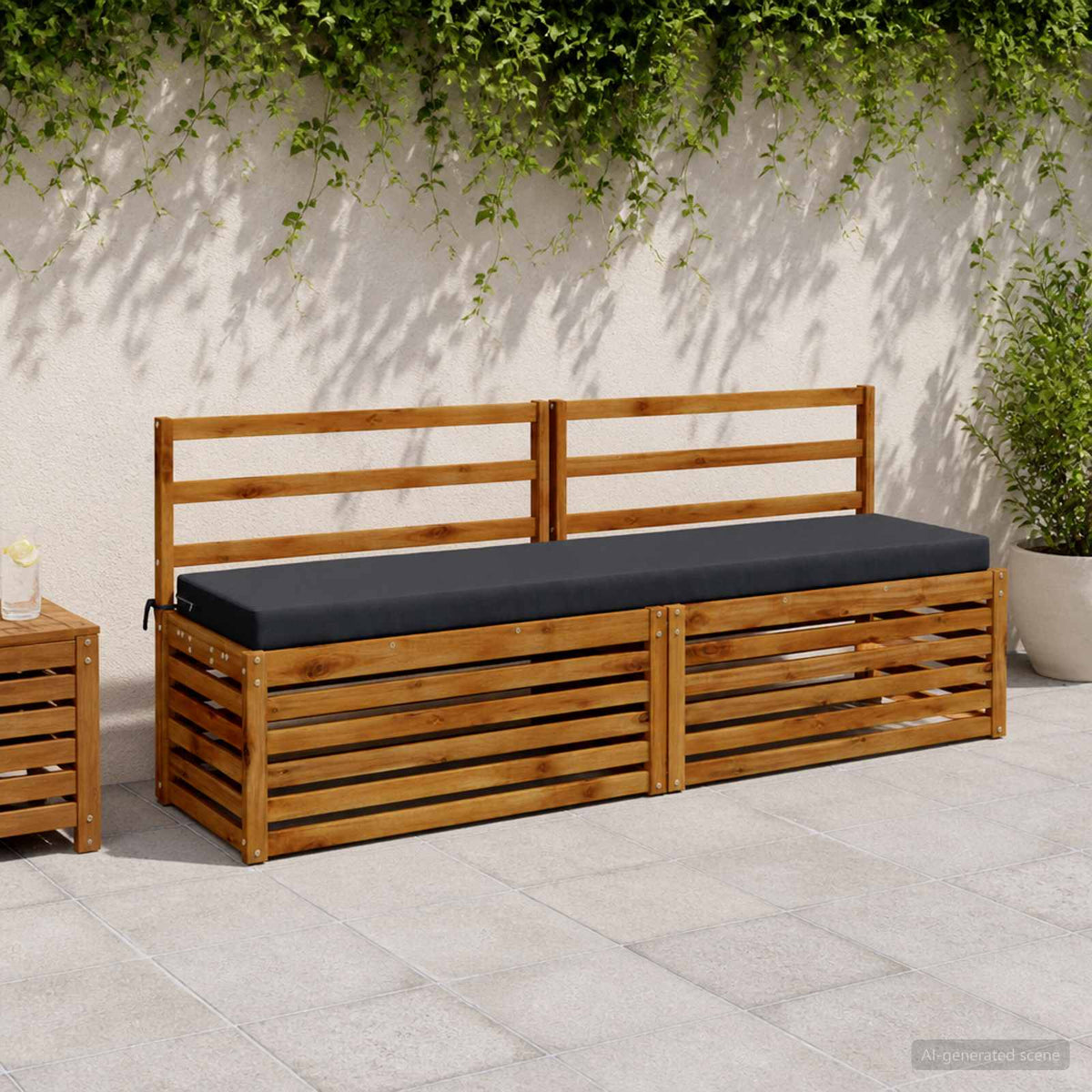 Bench Cushion SOEST 100% Polyester Dark Blue 180 x 40 x 8 cm
