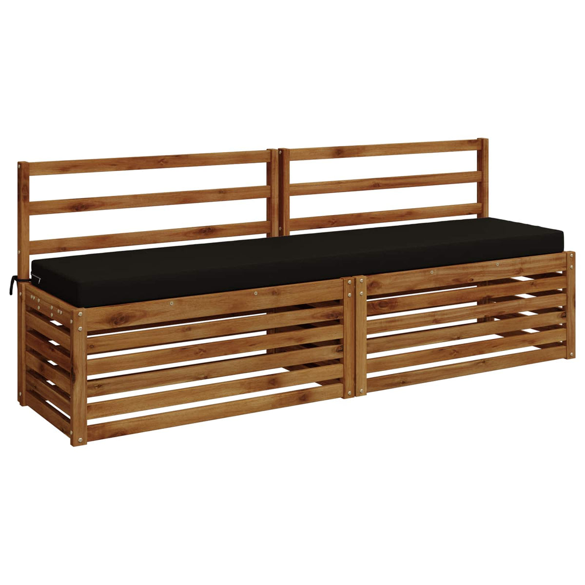 Bench Cushion SOEST 100% Polyester Black 170 x 40 x 8 cm