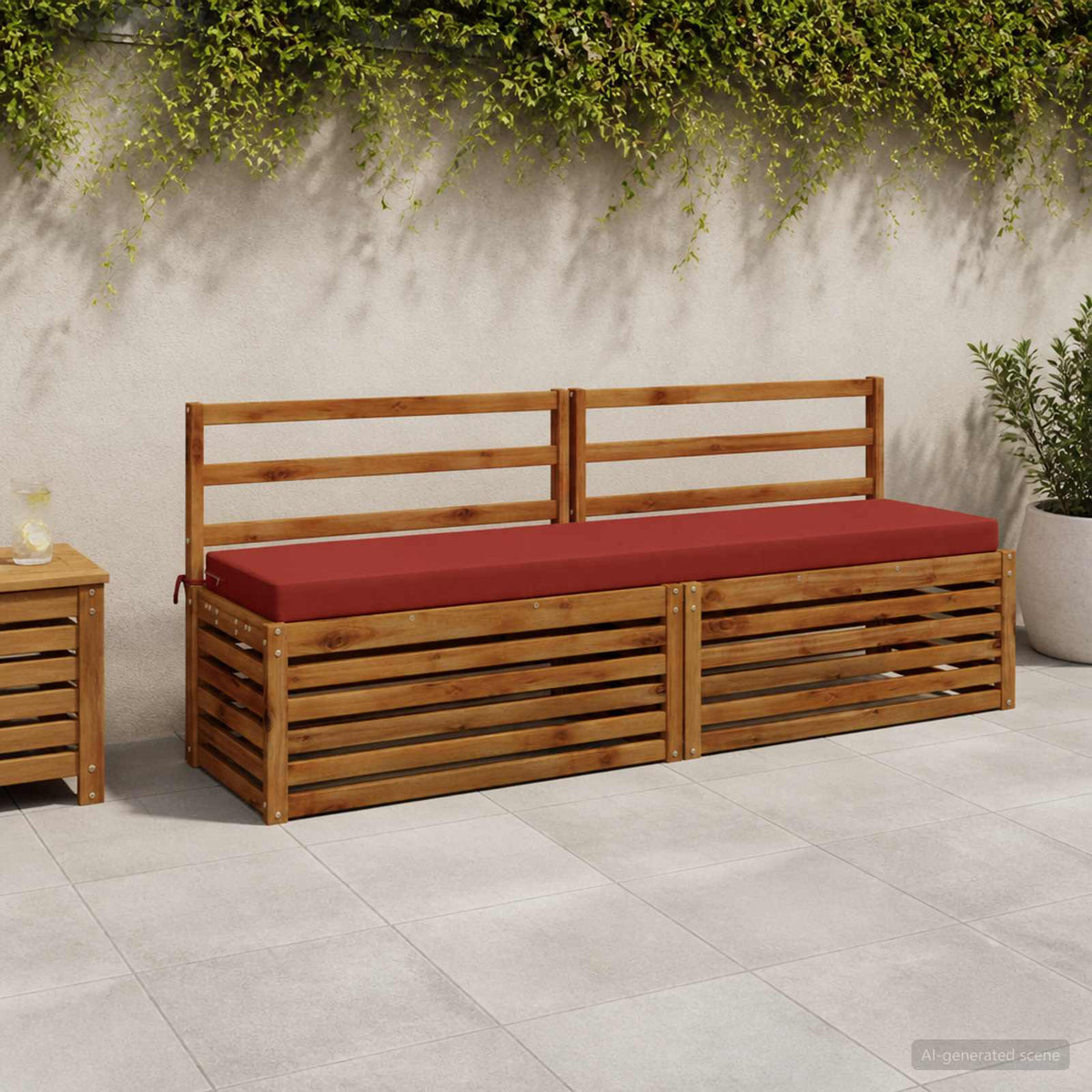 Bench Cushions SOEST 2 pcs 100% Polyester Red 170 x 40 x 8 cm