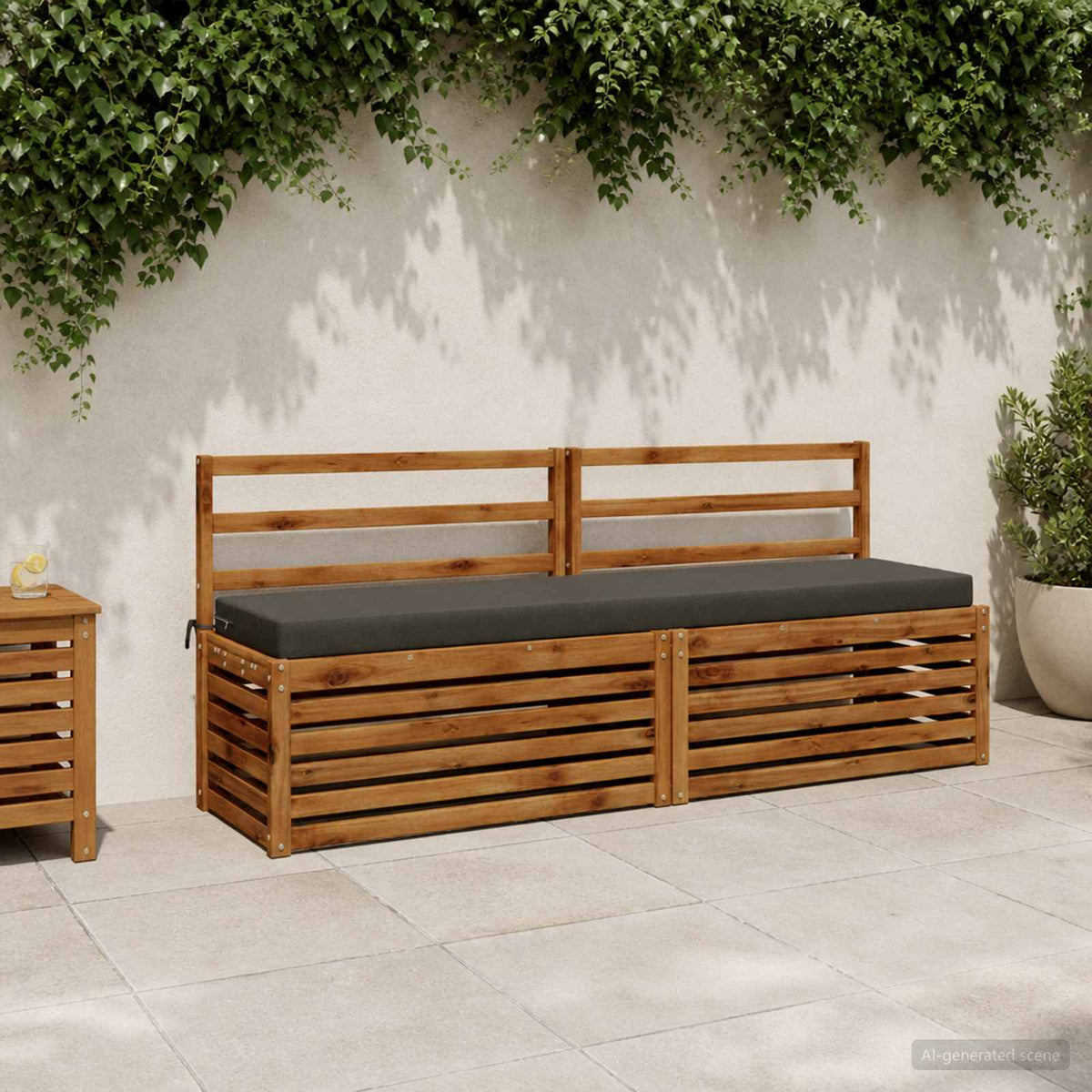 2-Piece Bench Cushions SOEST 2 pcs 100% Polyester Anthracite