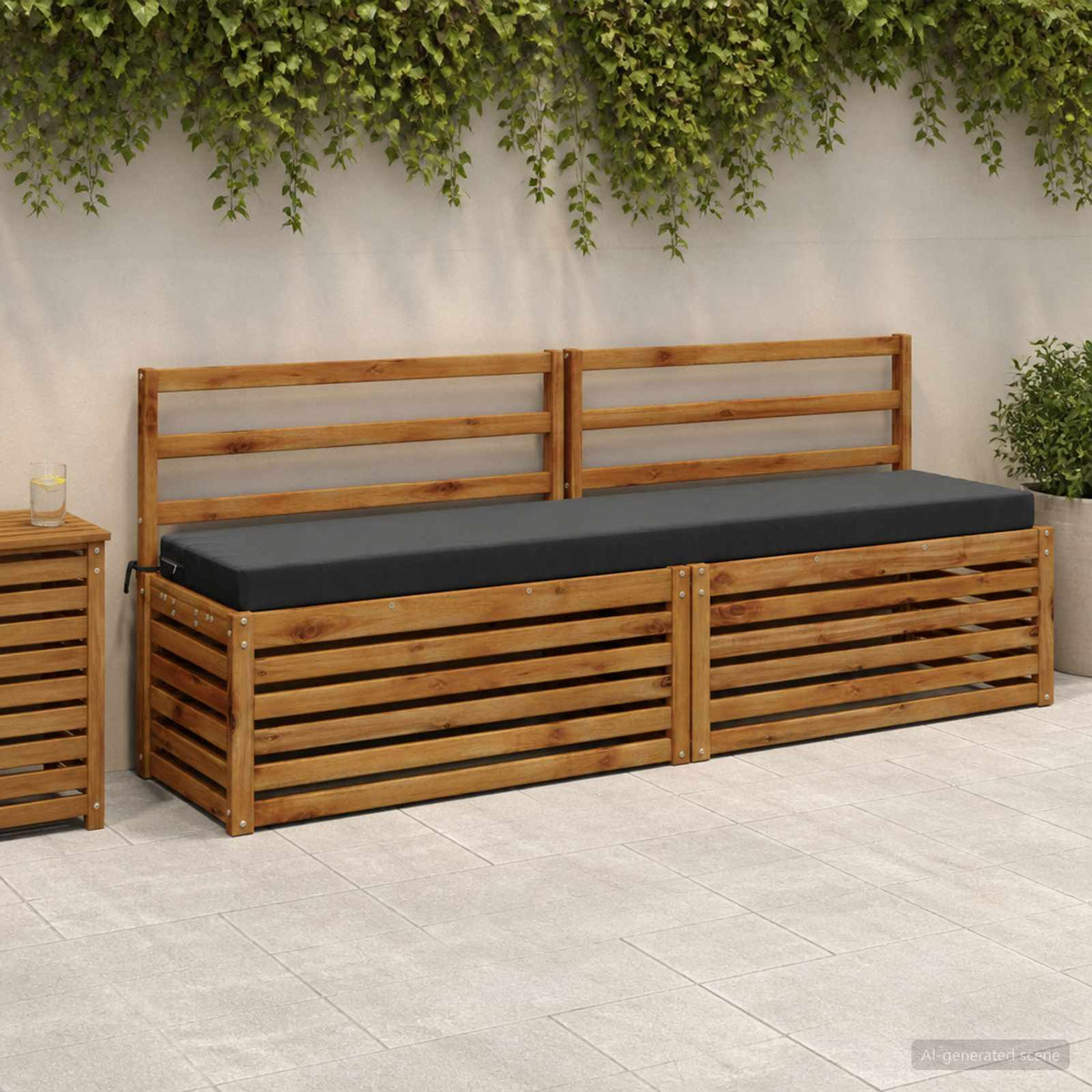 Bench Cushion SOEST 100% Polyester Anthracite 170 x 40 x 8 cm